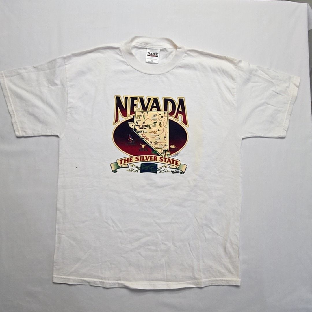 Vintage Vintage Nevada Shirt Tultex L White Graphic Tee 90s VTG Size US L / EU 52-54 / 3 - 1 Thumbnail