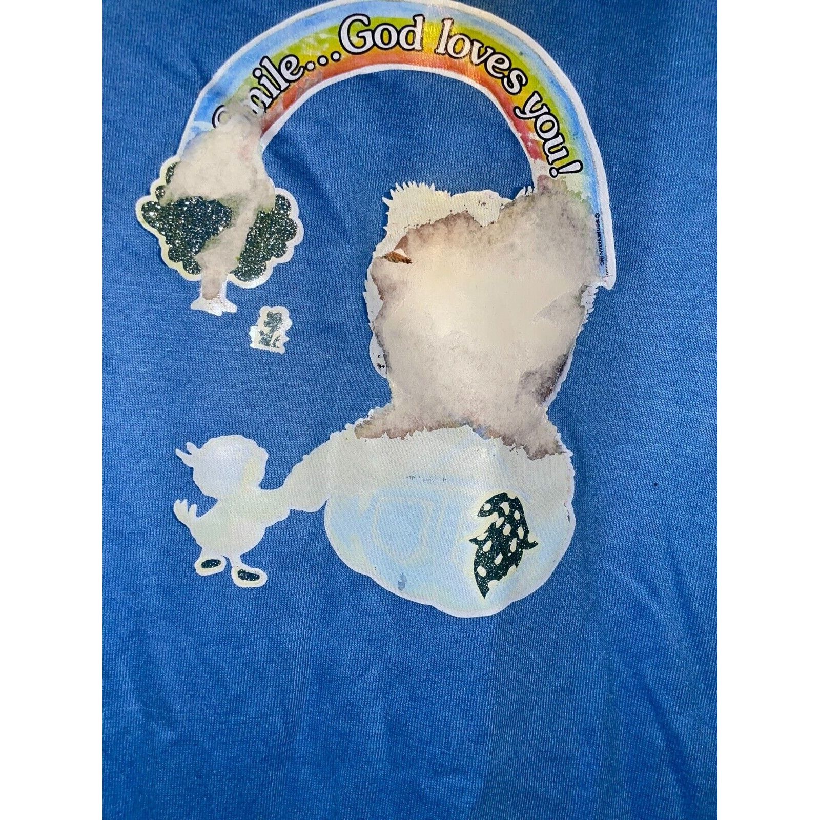 Other Vintage God Shirt Smile God Loves You Tee 70s 1970s Small Size US S / EU 44-46 / 1 - 3 Thumbnail