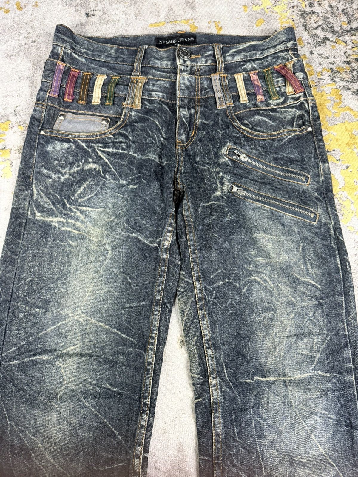If Six Was Nine Y2k Vintage Nylause Studded Clawmark Jeans Size US 32 / EU 48 - 4 Thumbnail