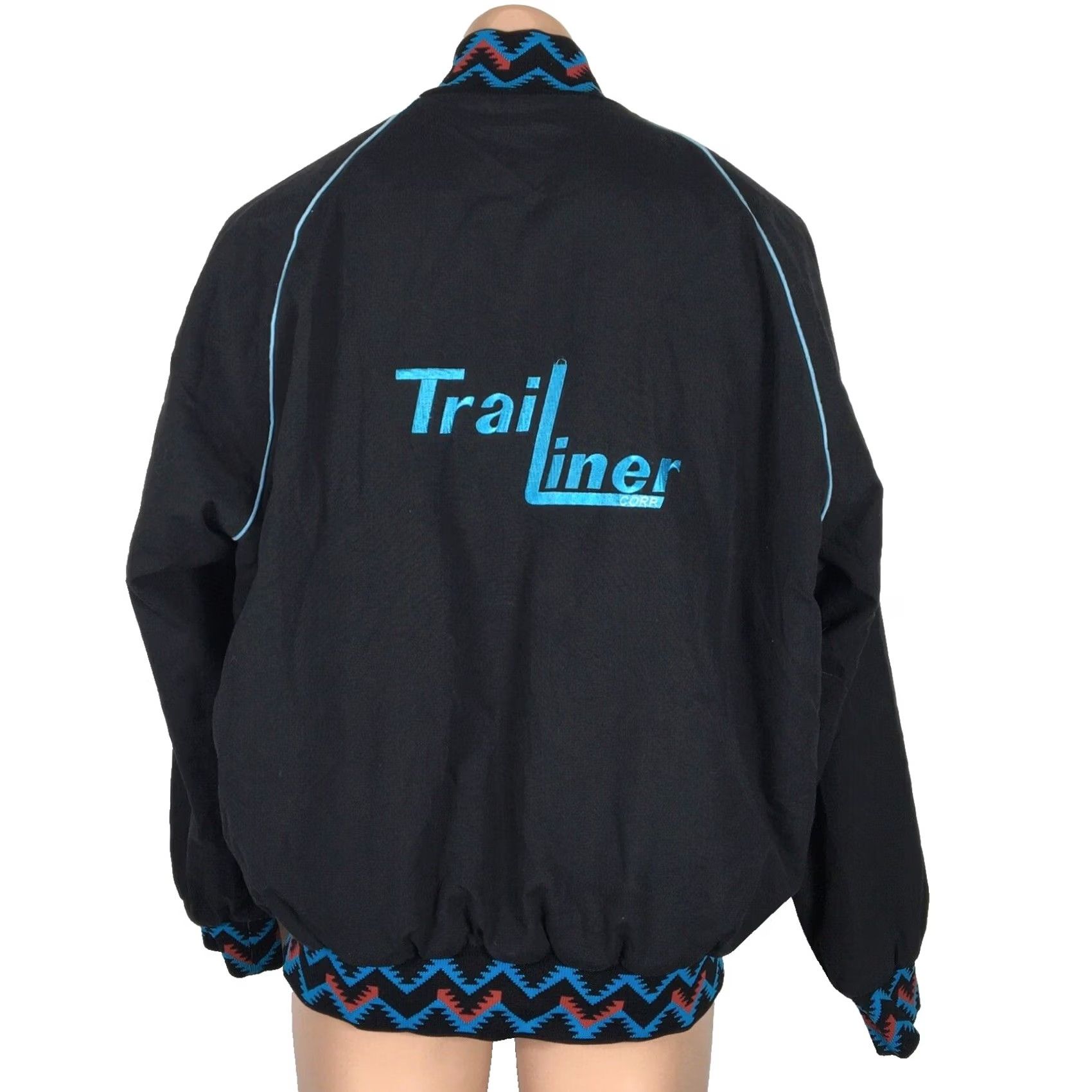 Vintage 90s Trailiner Trucking Jacket - Black - Aztec Tribal - Westark Size US XL / EU 56 / 4 - 2 Thumbnail