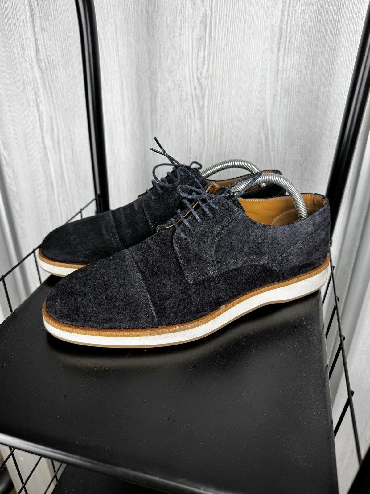 Hugo Boss Boss Hugo Boss Men's Oracle Derby blue suede Size US 8.5 / EU 41-42 - 6 Thumbnail