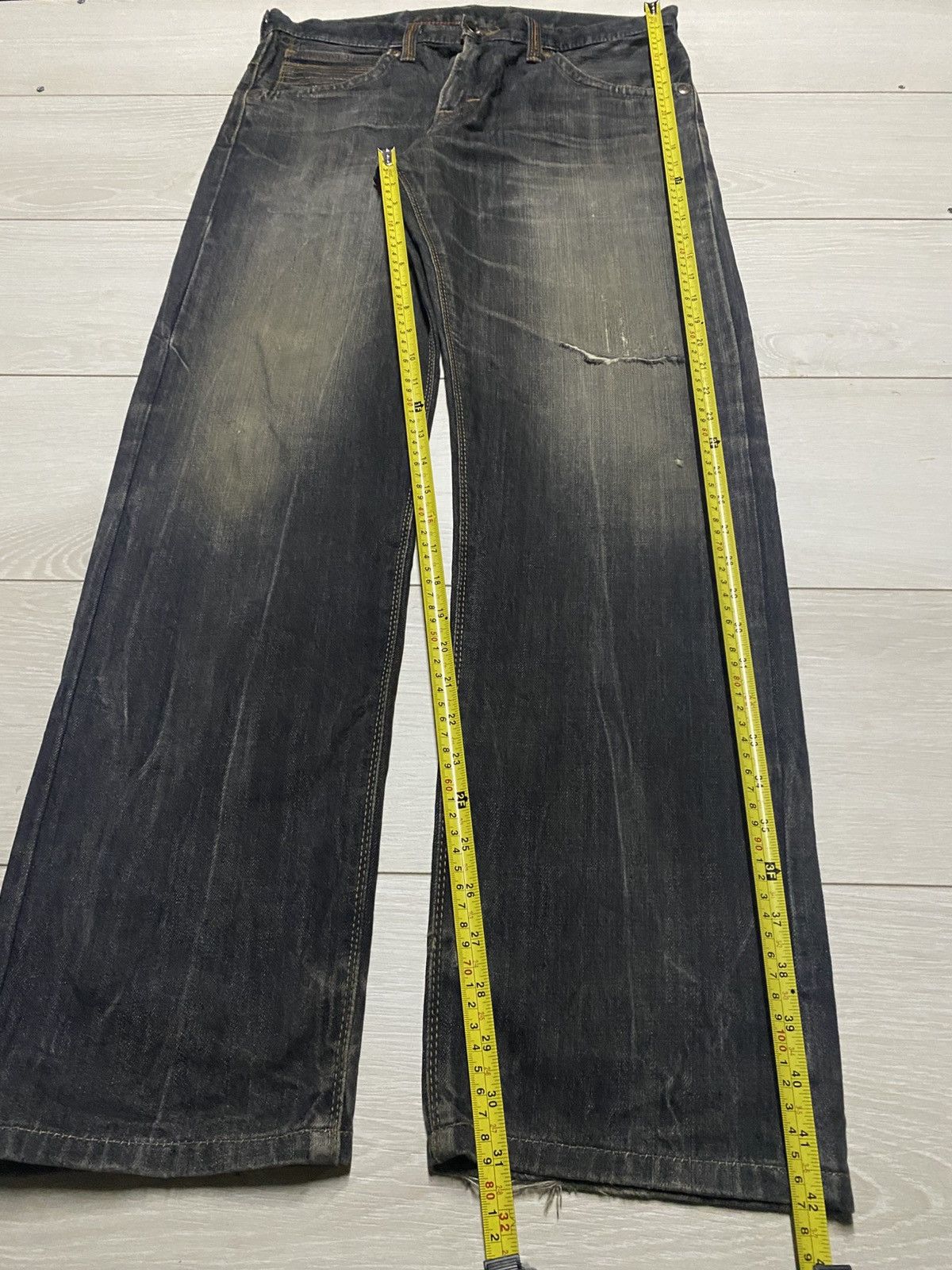 Edwin Edwin exclusive Vintage Black Denim Tears Loose Jeans Size US 33 - 17 Thumbnail