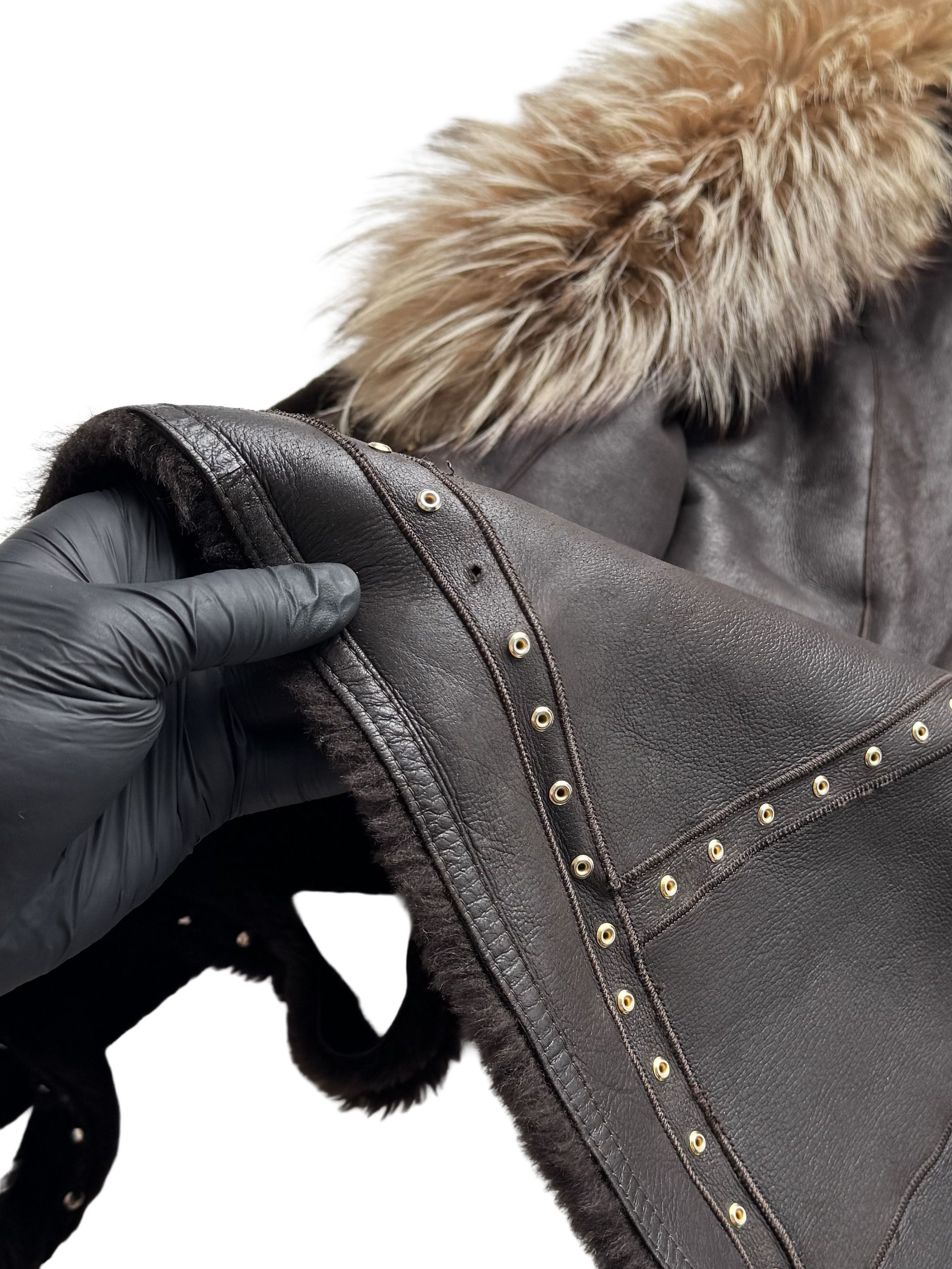 Japanese Brand Vintage Real Leather/Sheepskin Jacket With Real Fur Details Size M / US 6-8 / IT 42-44 - 15 Thumbnail