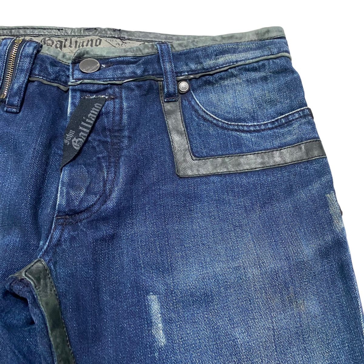 John Galliano John Galliano Leather Trimmed Denim Jeans Size US 31 - 5 Thumbnail