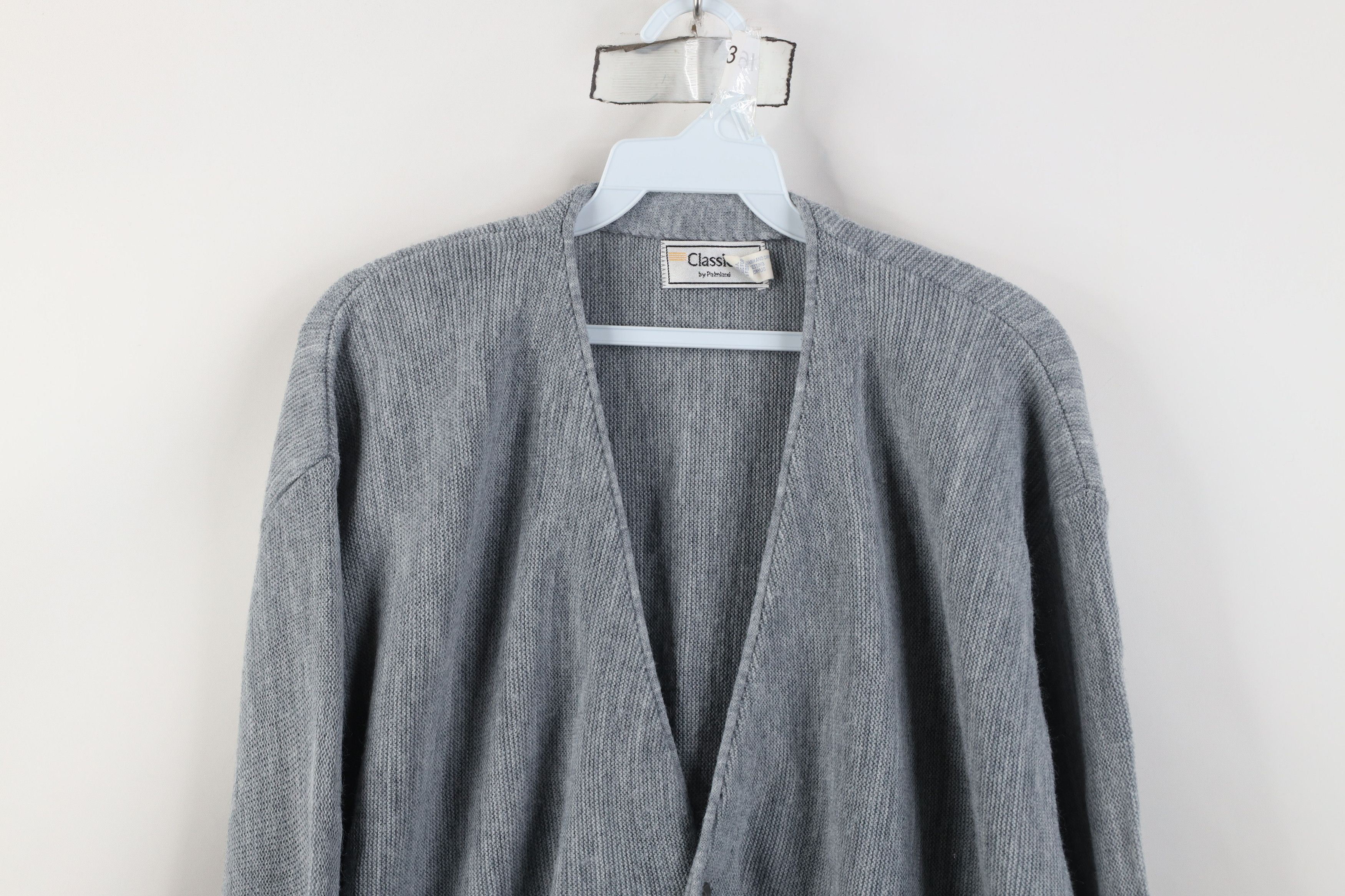 Vintage Vintage 70s Streetwear Cobain Knit Cardigan Sweater Gray USA Size US XXL / EU 58 / 5 - 2 Thumbnail
