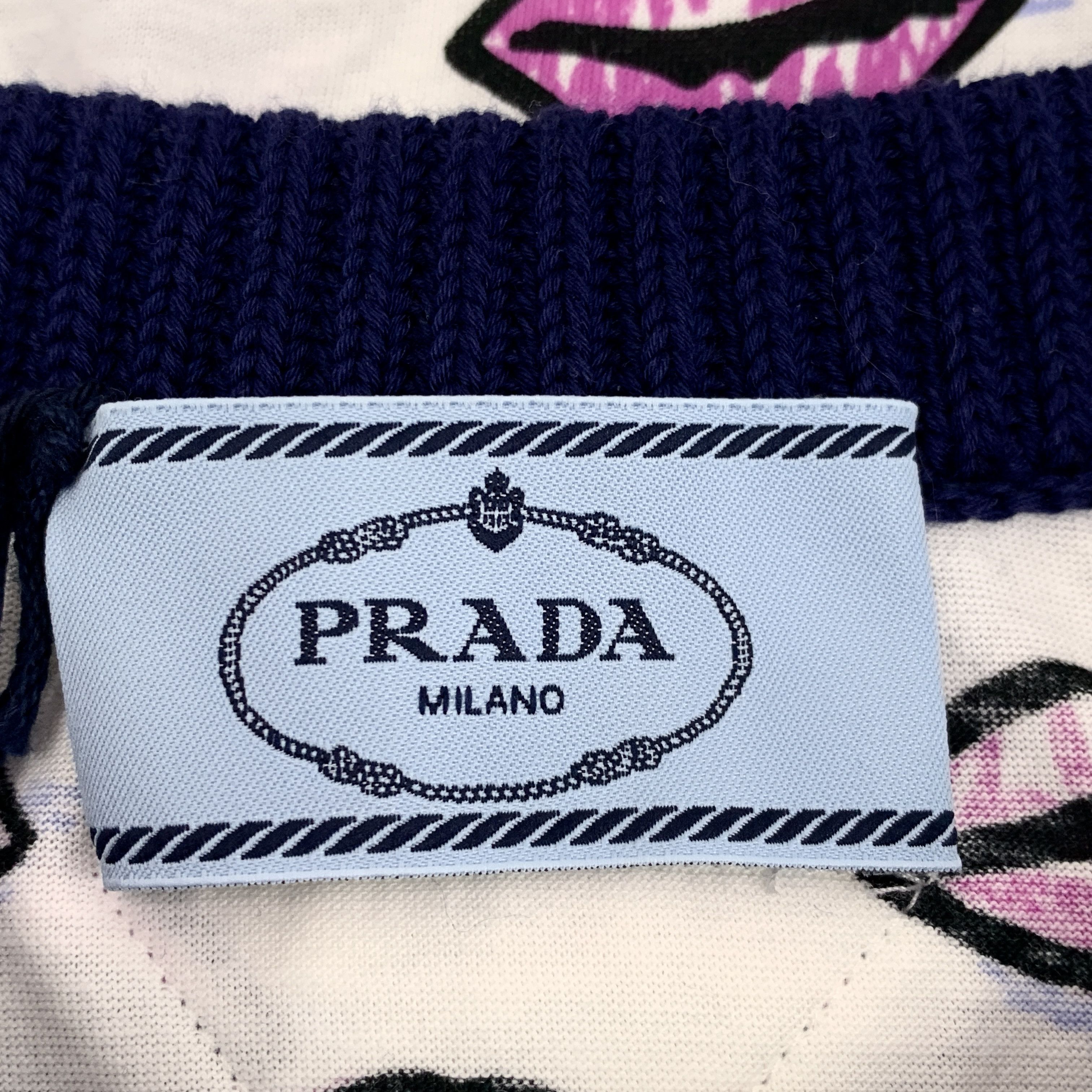 Prada Prada Black Cotton Triangle Logo Crewneck T-Shirt (Size S) Size M / US 6-8 / IT 42-44 - 2 Thumbnail