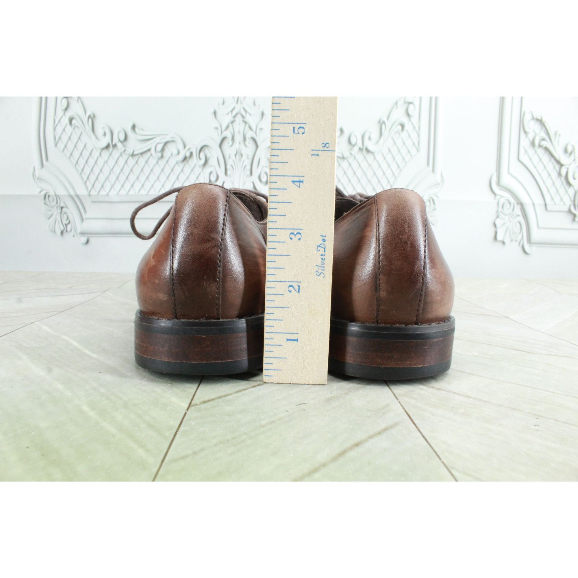 Other Black Brown 1826 Men's Brown Leather Plain Toe Oxford Derby Size US 9 / EU 42 - 6 Thumbnail