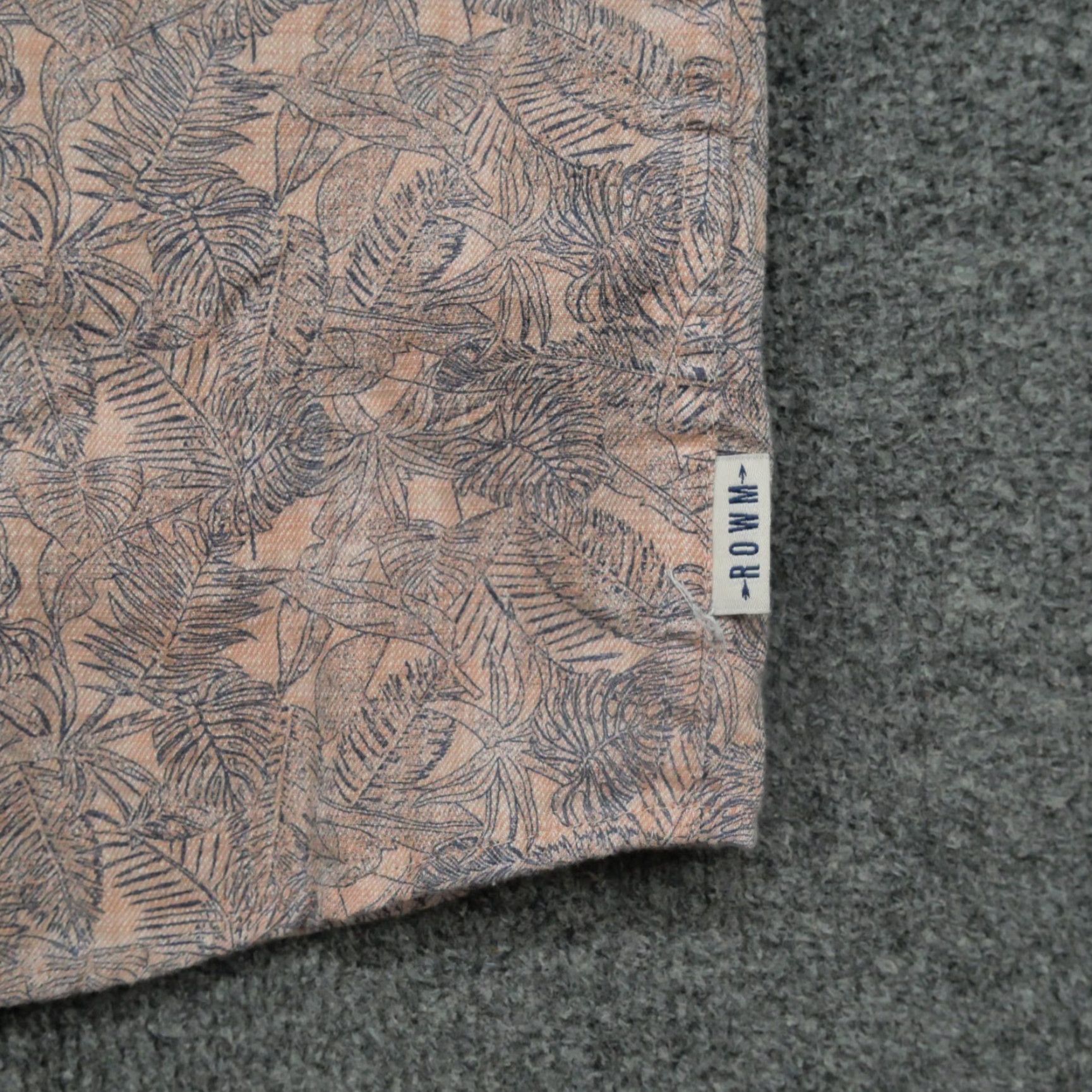 Vintage VINTAGE Rowm Shirt Mens Medium Pink Blue Hawaiian Button Up Foliage Print Cotton Size US M / EU 48-50 / 2 - 2 Thumbnail