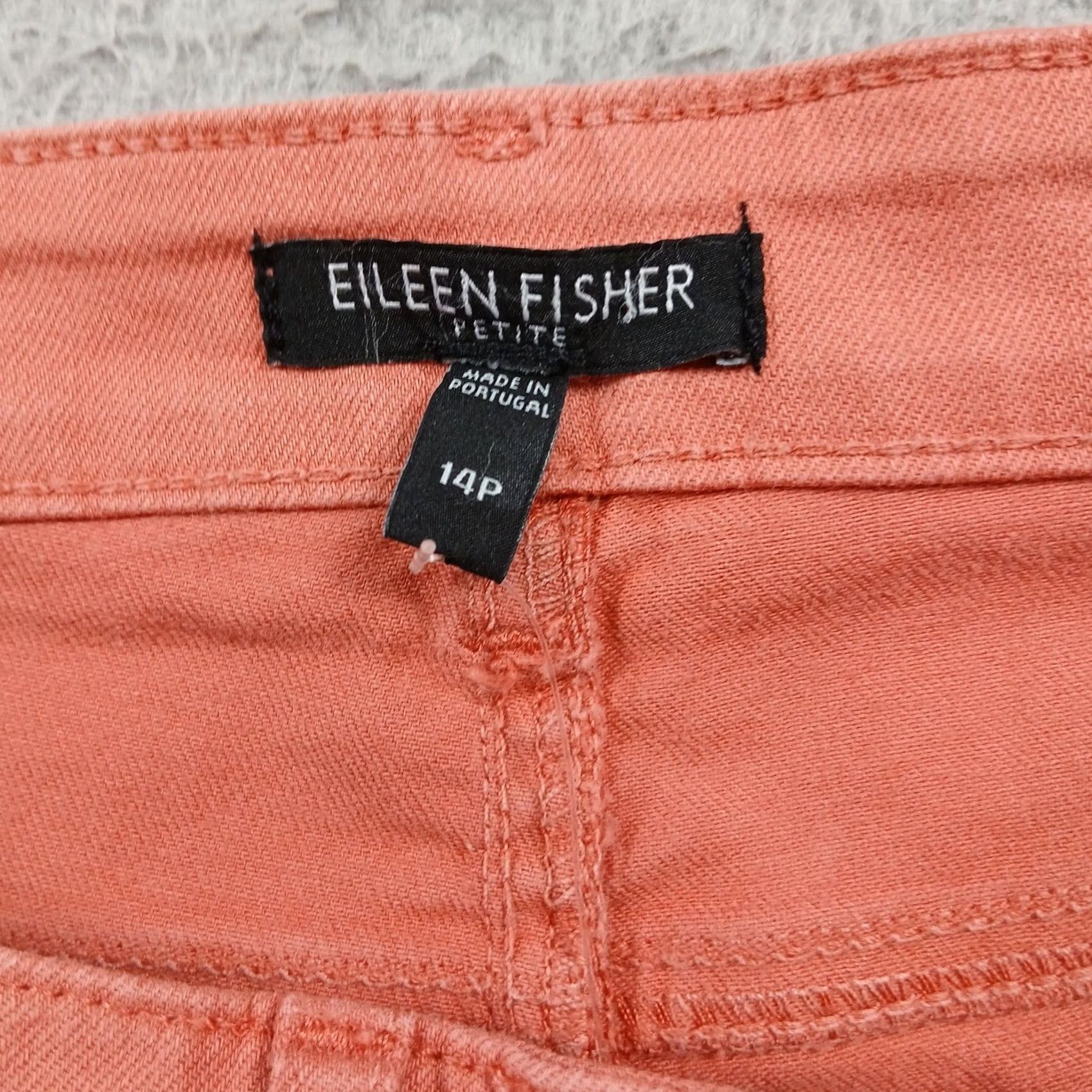 Eileen Fisher Eileen Fisher Jeans Petite 14P Salmon Pink Organic Cotton Stretch Slim NWT Size 36" / US 14 / IT 50 - 7 Thumbnail