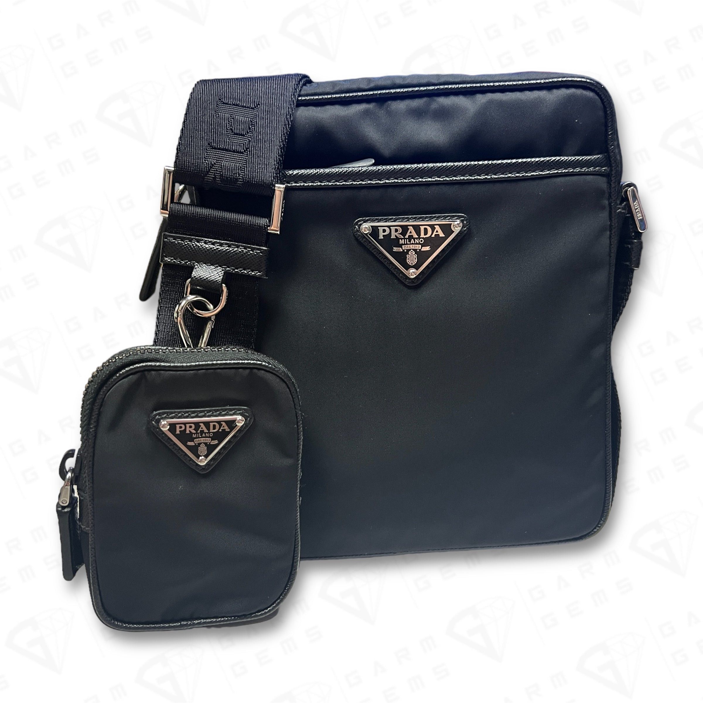 Prada Re-Nylon and Saffiano Leather Crossbody Bag
