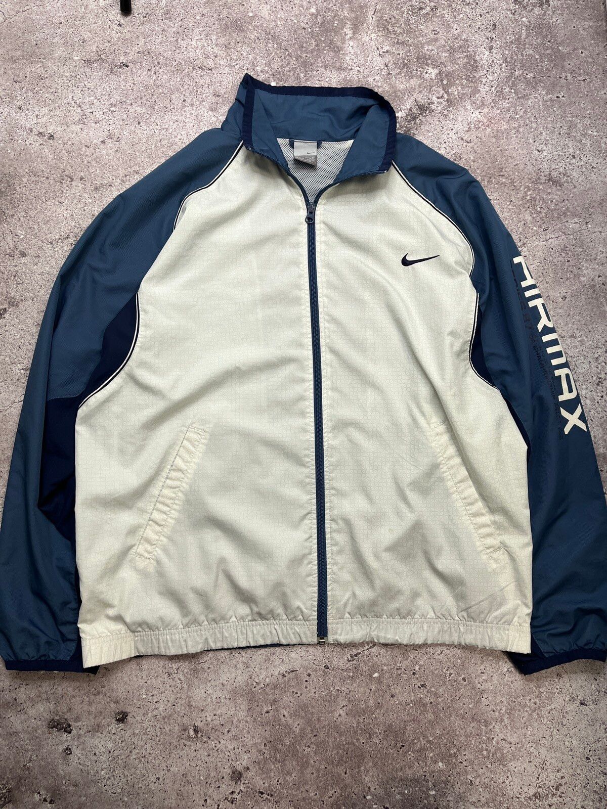 Pre-owned Nike X Vintage Nike Vintage Zip Sweatshirt Airmax In White