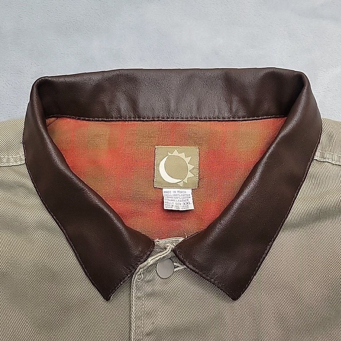 Marlboro VINTAGE Marlboro Jacket Mens 2XL Green Leather Collar Canvas Chore Coat Twill Workwear Military Jacket Size US XXL / EU 58 / 5 - 6 Thumbnail