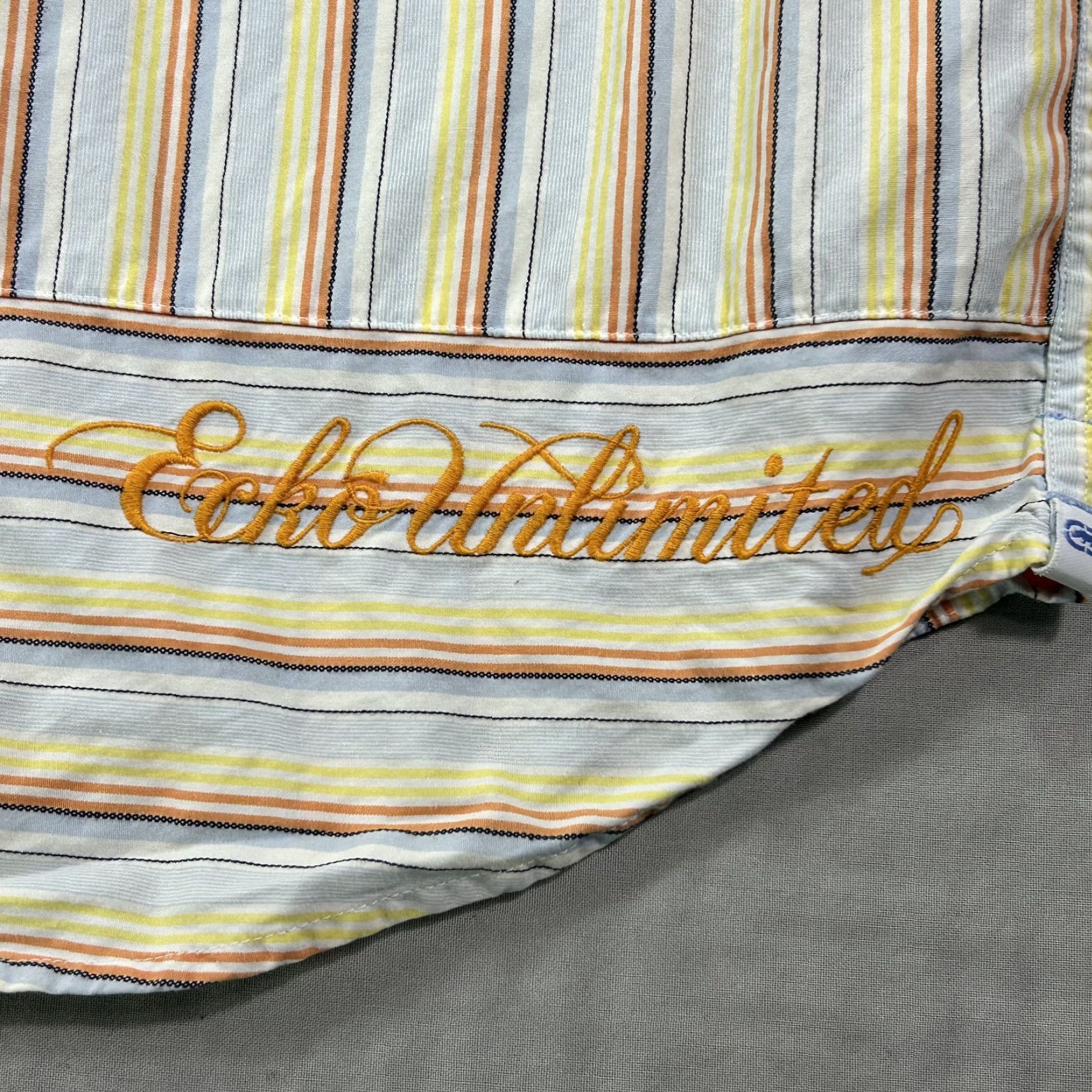 Ecko Unltd. VINTAGE Ecko Unltd Shirt Mens 2XL Striped Patchwork Button-Up Hip Hop Casual Size US XXL / EU 58 / 5 - 4 Thumbnail
