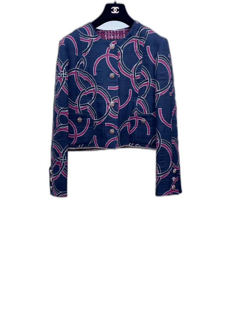 Chanel Chanel Graffiti Logo Cropped Jacket -2505 Size US L / EU 52-54 / 3 - 1 Thumbnail