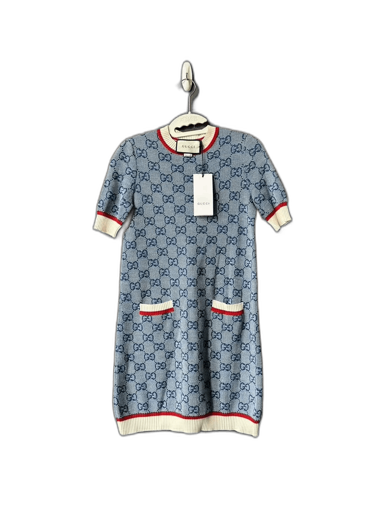 Gucci Gucci Blue Printed Dress for Women Size 22" - 1 Thumbnail