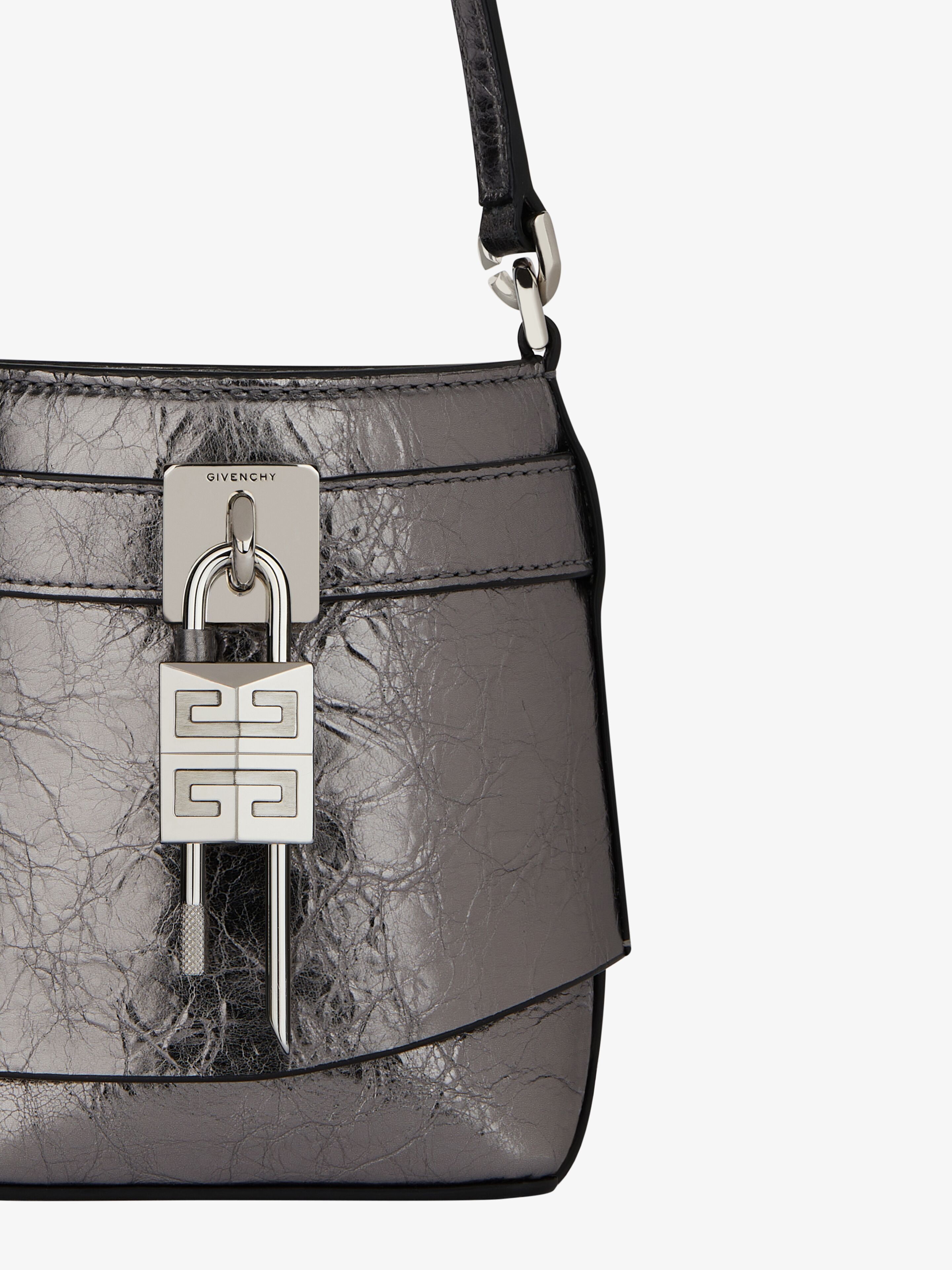 Givenchy o1w1db10925 Size: OS / Shark Lock Micro Bucket Bag Grey Size ONE SIZE - 6 Thumbnail