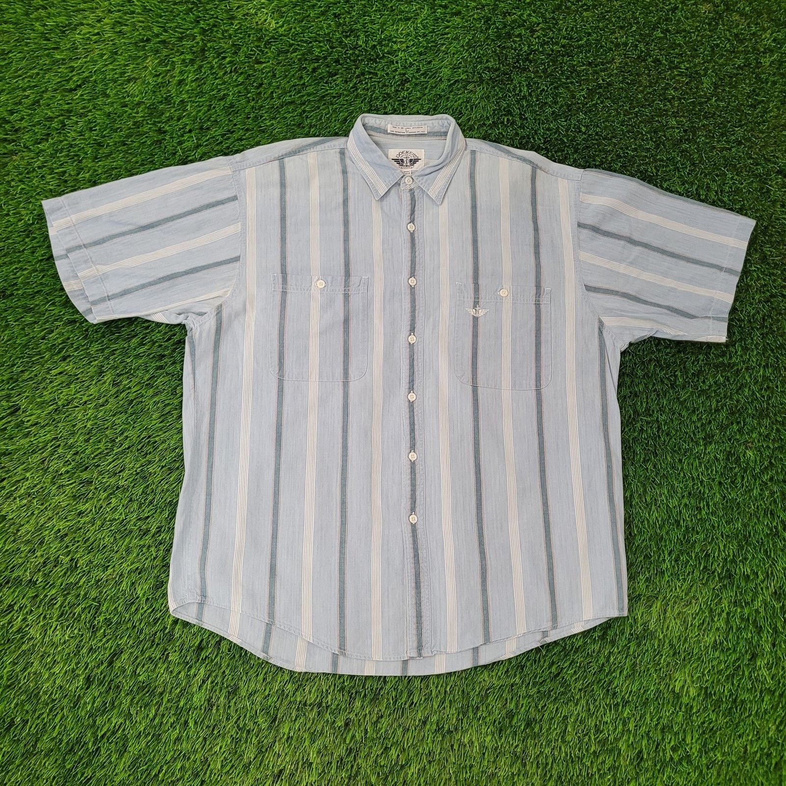 Dockers VTG Dockers Baggy Button Shirt L/XL 25x30 Horizonal Stripe Size US L / EU 52-54 / 3 - 1 Thumbnail