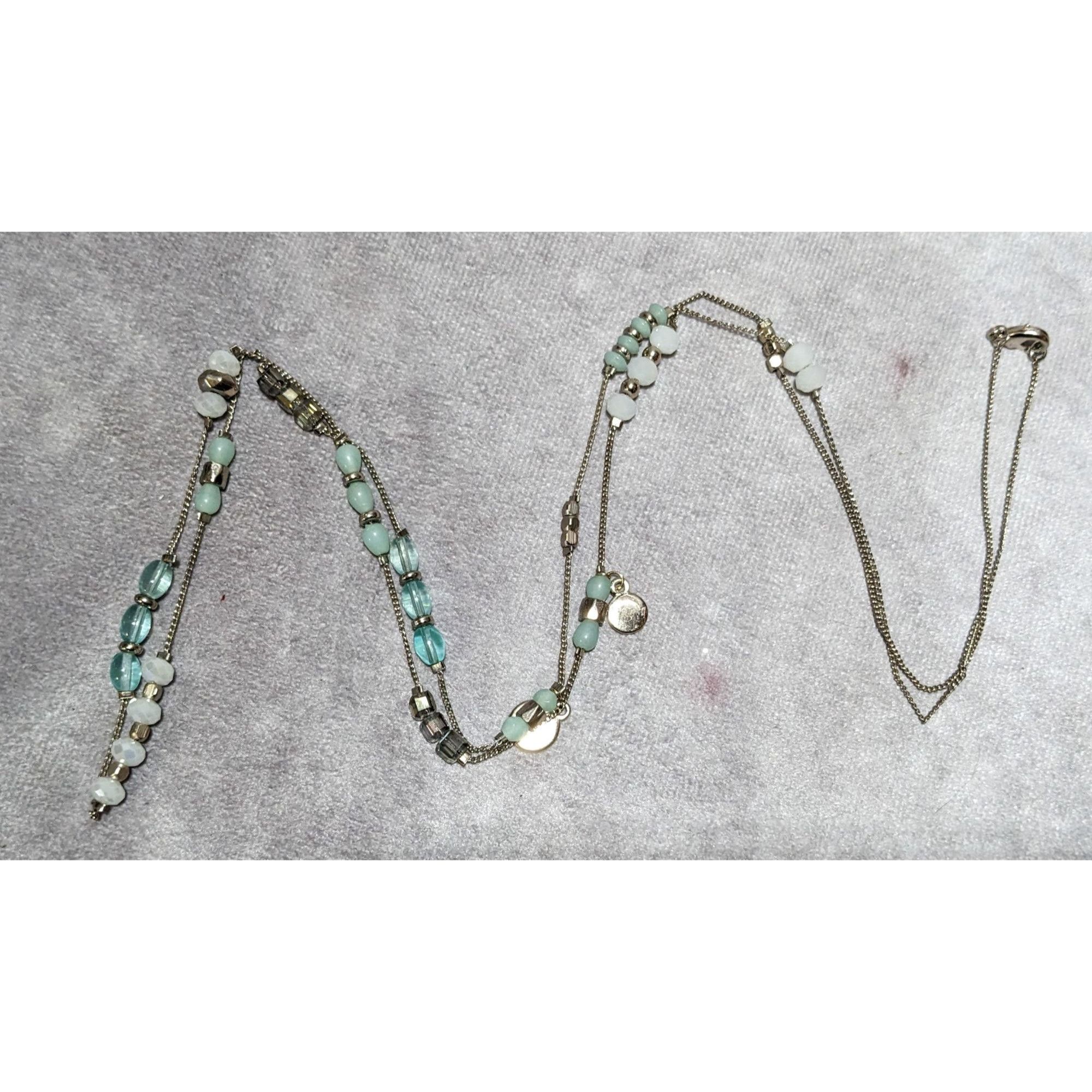 Other Minimalist Blue And Gold Beaded Station Necklace Size ONE SIZE - 12 Thumbnail