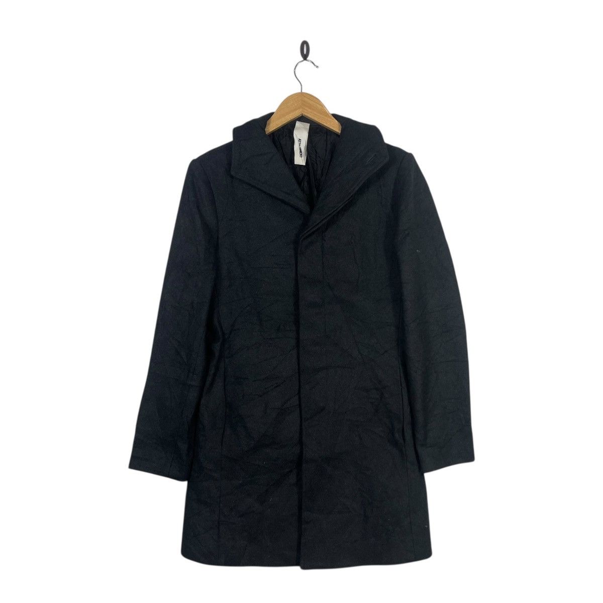 Attachment Attachment Wool Blend Hidden Button Coat Charcoal Grey Size US L / EU 52-54 / 3 - 1 Thumbnail