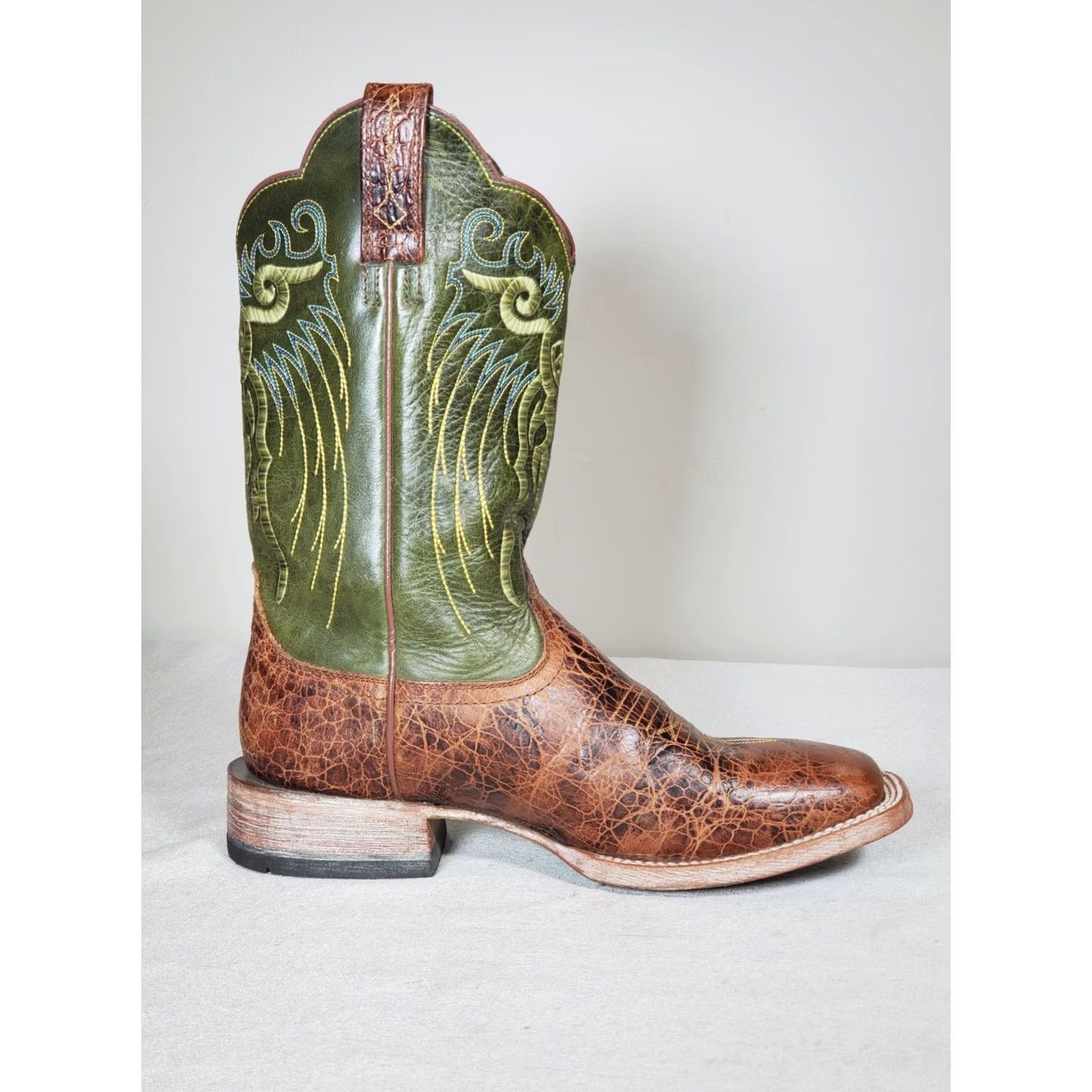 Ariat Ariat Mesteno Broad Square Toe Western Boots Men US 8.5 EE Adobe Clay / Lime Green Brown Leather Square Toe Boots Mens Western Shoes Boots Size US 9 / EU 42 - 4 Thumbnail