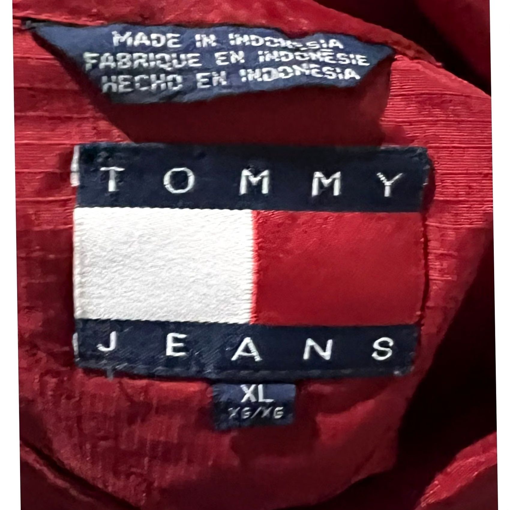 Tommy Hilfiger VINTAGE Tommy Hilfiger Windbreaker Jacket XL Red Plaid Nylon Snap Logo 90s Hip Hop Classic Mens Windbreaker Size US XL / EU 56 / 4 - 7 Thumbnail