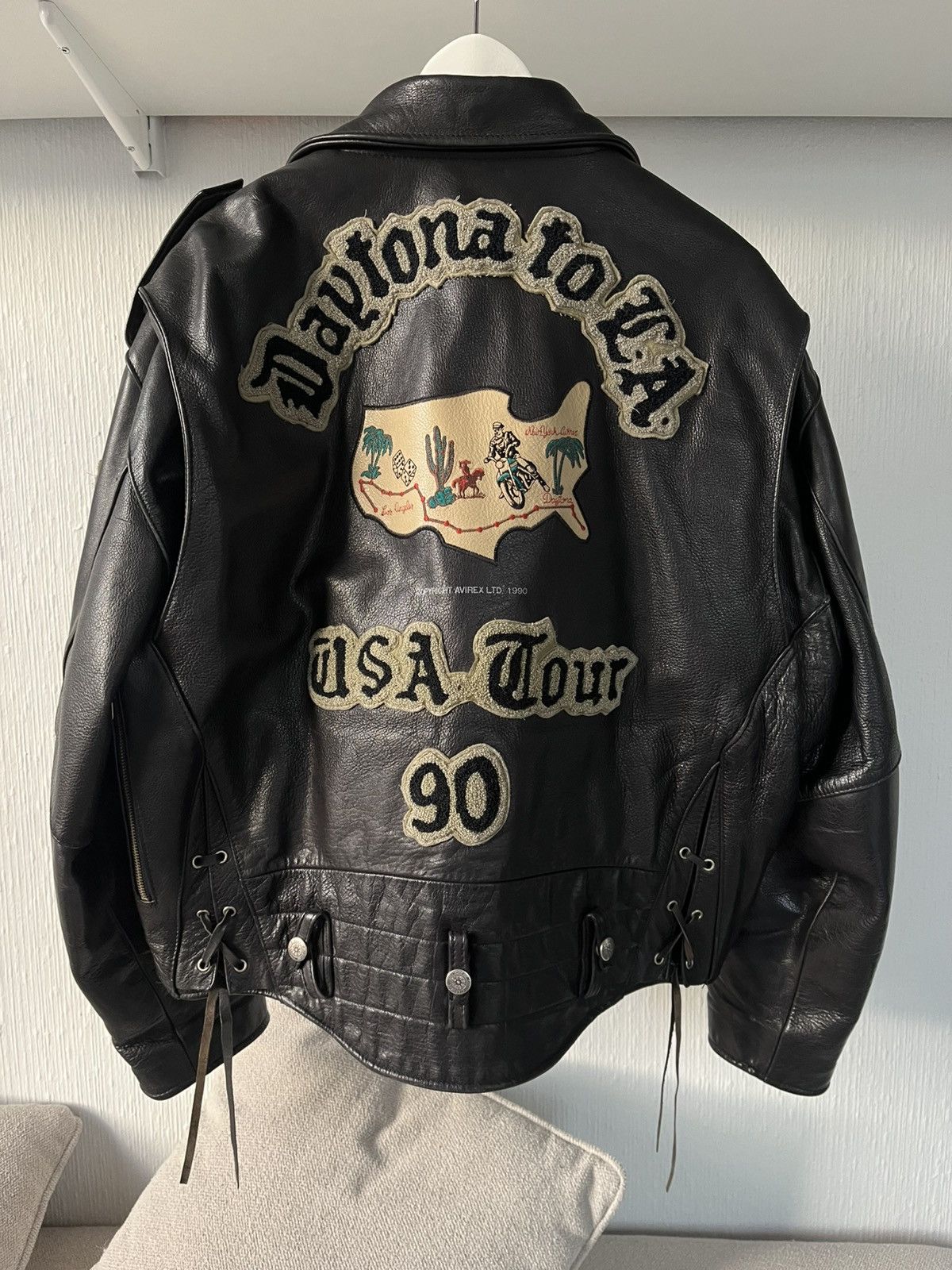 Avirex × Vintage Avirex Leather Jacket Daytona to LA tour 93