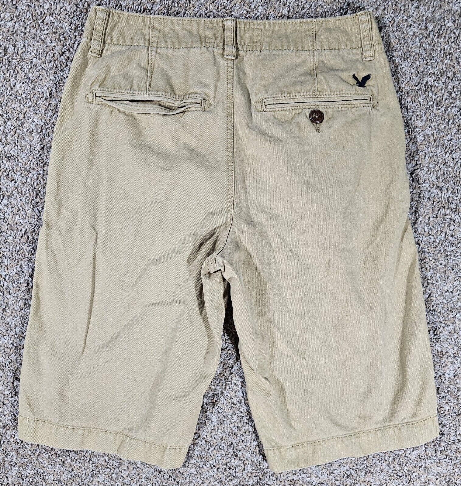 Designer American Eagle Shorts Mens 28W Khaki Beige Longboard Bermuda Size US 28 / EU 44 - 6 Thumbnail