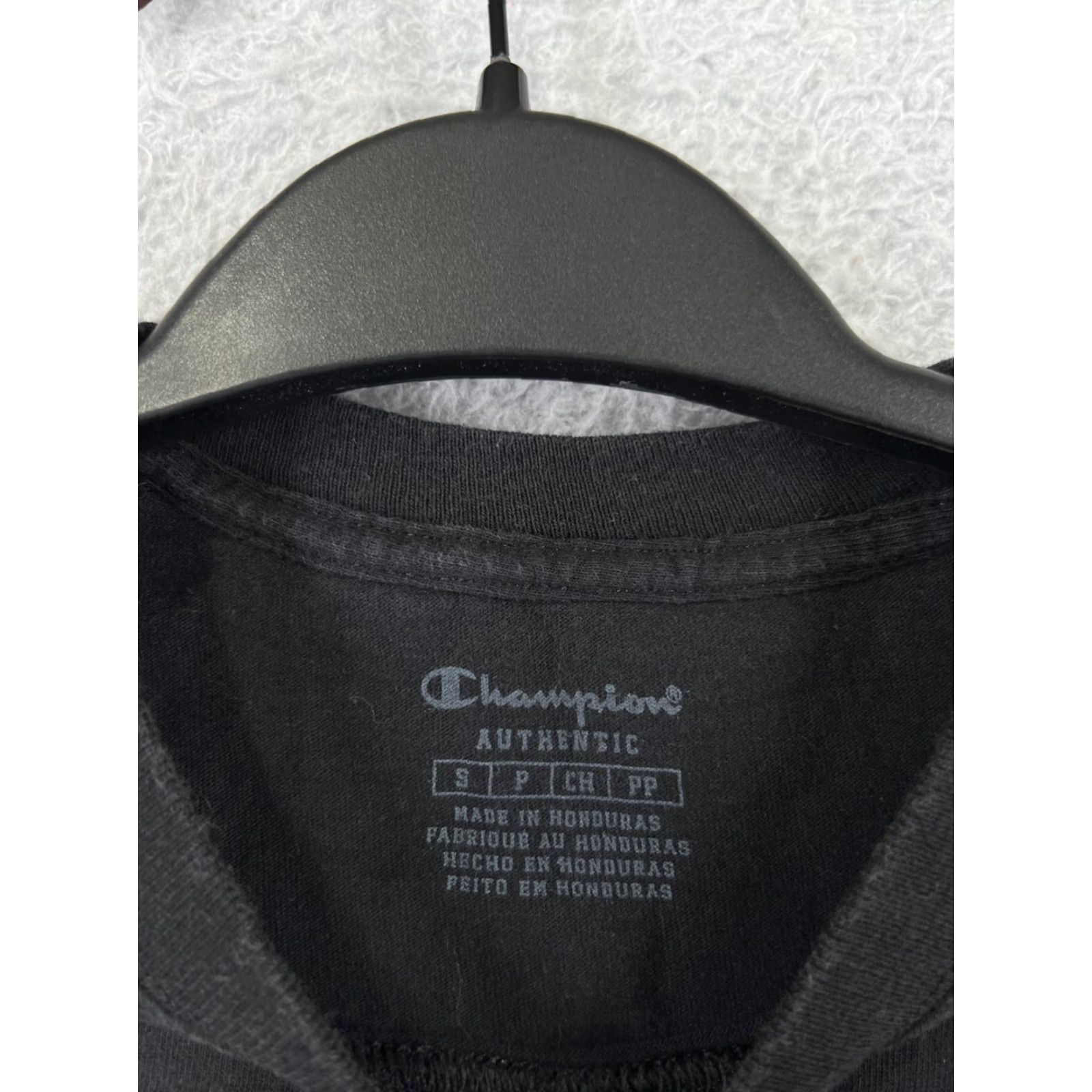 Champion Champion Shirt Womens Small Black Short Sleeve Crop Crew Neck Logo Raw Hem Size S / US 4 / IT 40 - 4 Thumbnail