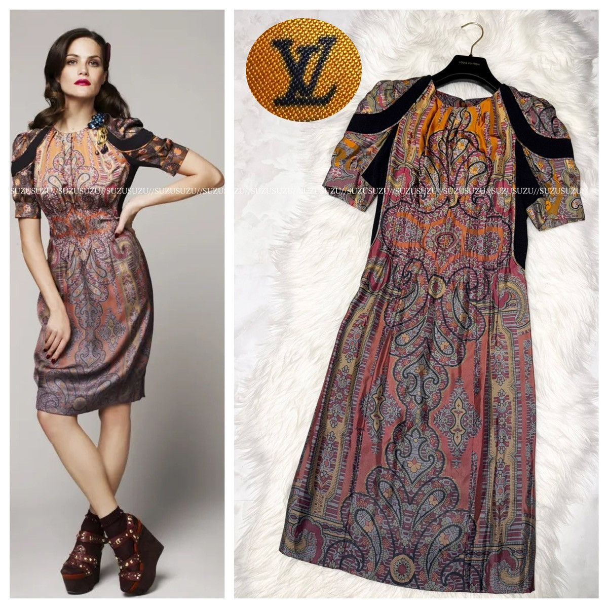 Louis Vuitton Authentic Louis Vuitton Paisley Print Short Sleeve Dress 34 Size XS / US 0-2 / IT 36-38 - 1 Thumbnail