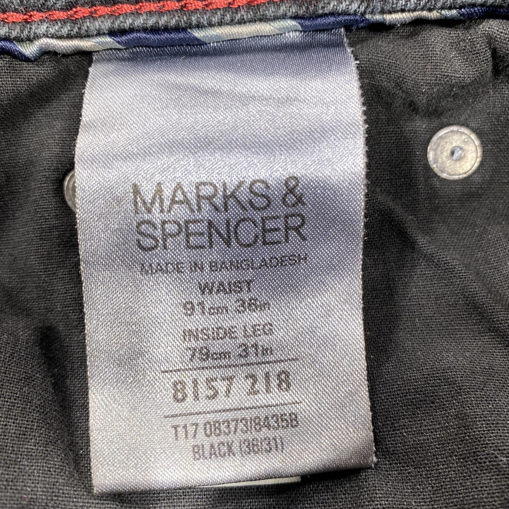 Marks & Spencer Marks & Spencer Blue Harbour Jeans Mens 36x31 Black Straight Leg Denim Dark Wash Size US 36 / EU 52 - 5 Thumbnail