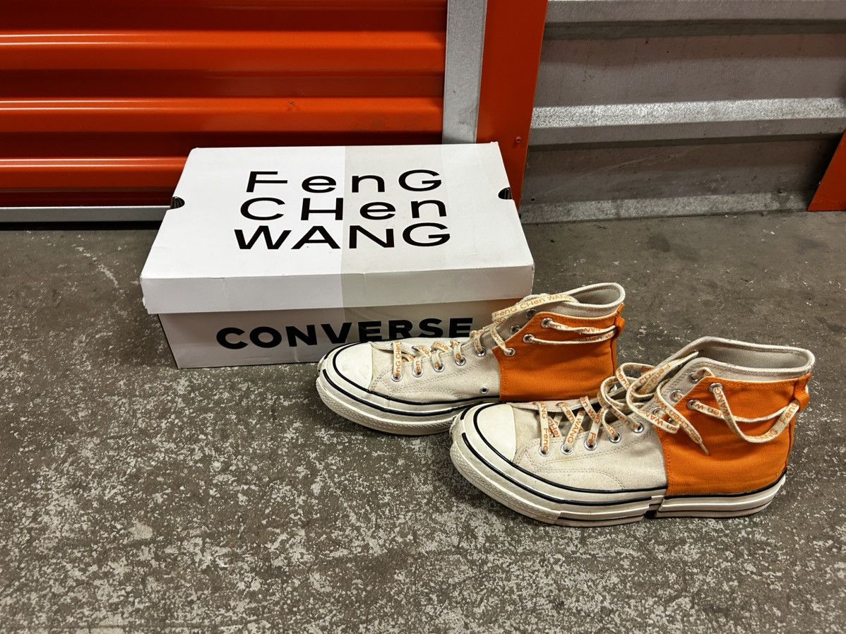 Converse × Feng Chen Wang Feng Chen Wang x Converse Orange and Cream HiTops Size US 11 / EU 44 - 1 Thumbnail