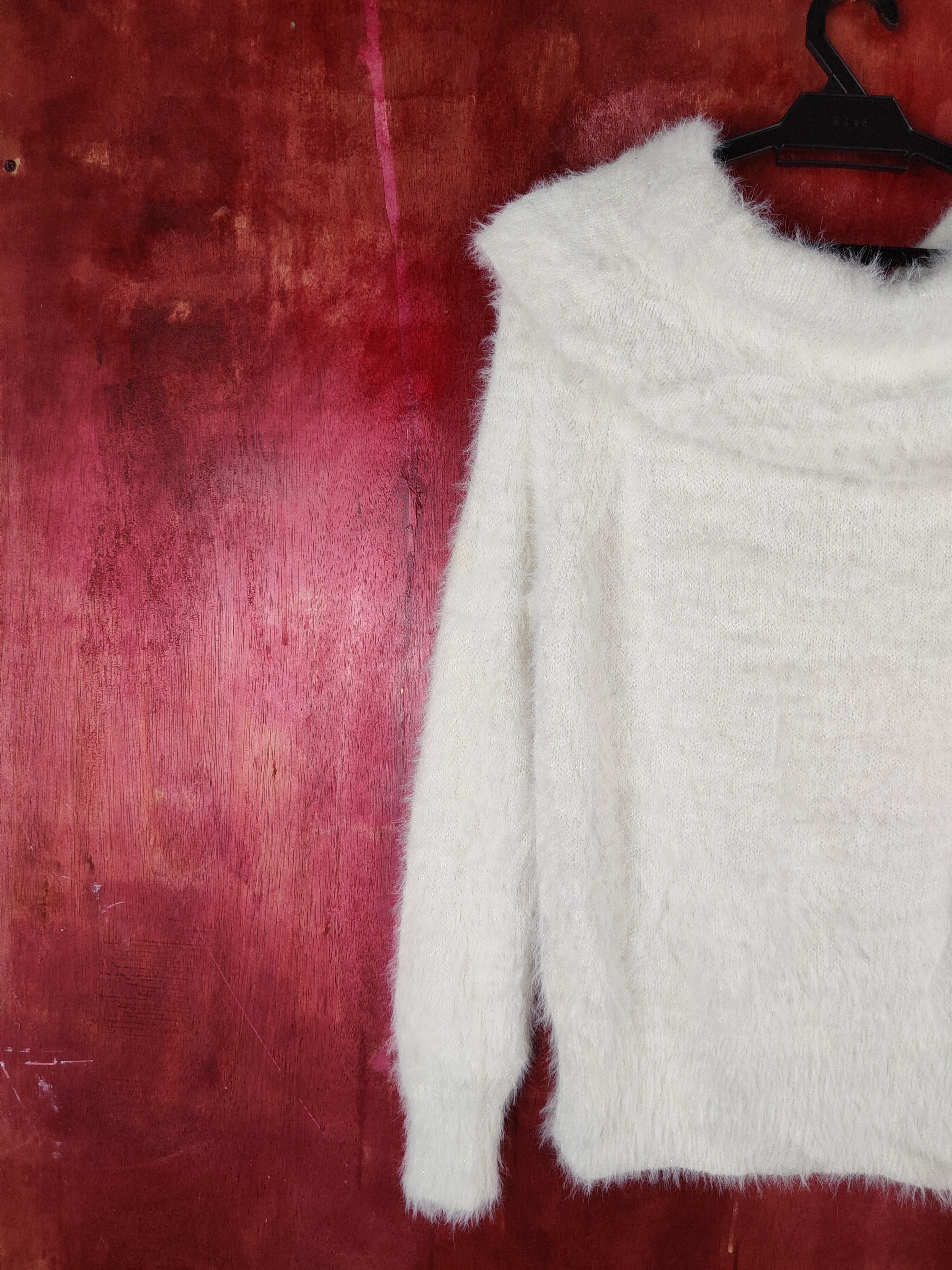 Homespun Knitwear × Japanese Brand × Vintage May Pretty White Shag Shaggy Fur Mohair Knitwear #S1946 Size S / US 4 / IT 40 - 8 Thumbnail