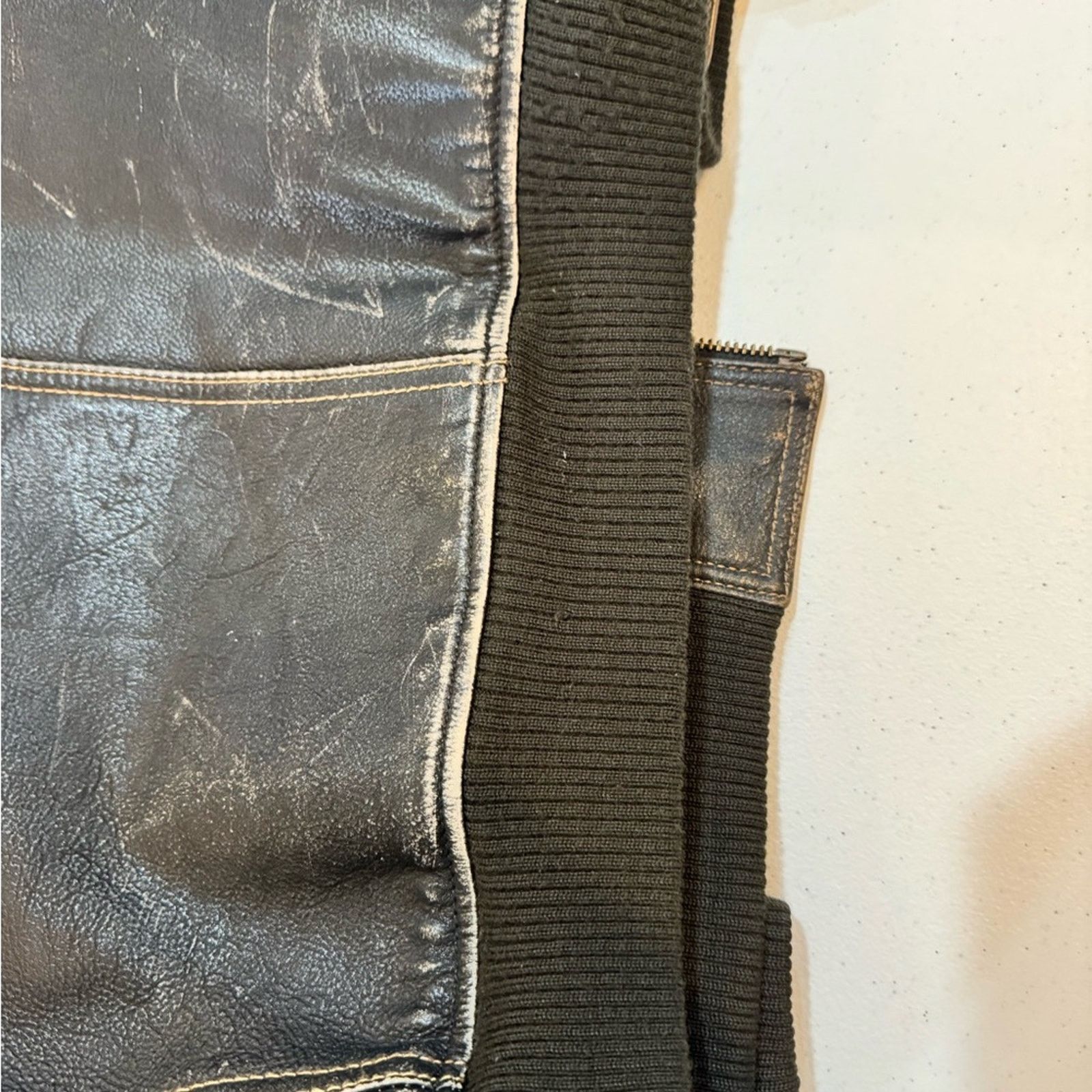 Roundtree & Yorke Roundtree & Yorke Bomber Leather Jacket w/ Shearling Collar Size US XL / EU 56 / 4 - 11 Thumbnail