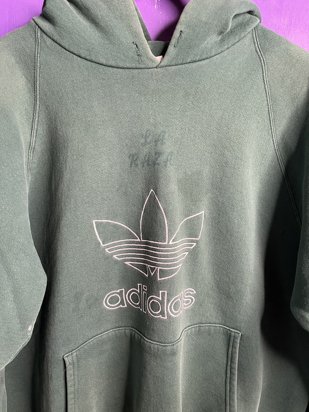 Adidas × Vintage Vintage 90s Adidas La raza center logo hoodie Size US XL / EU 56 / 4 - 3 Thumbnail