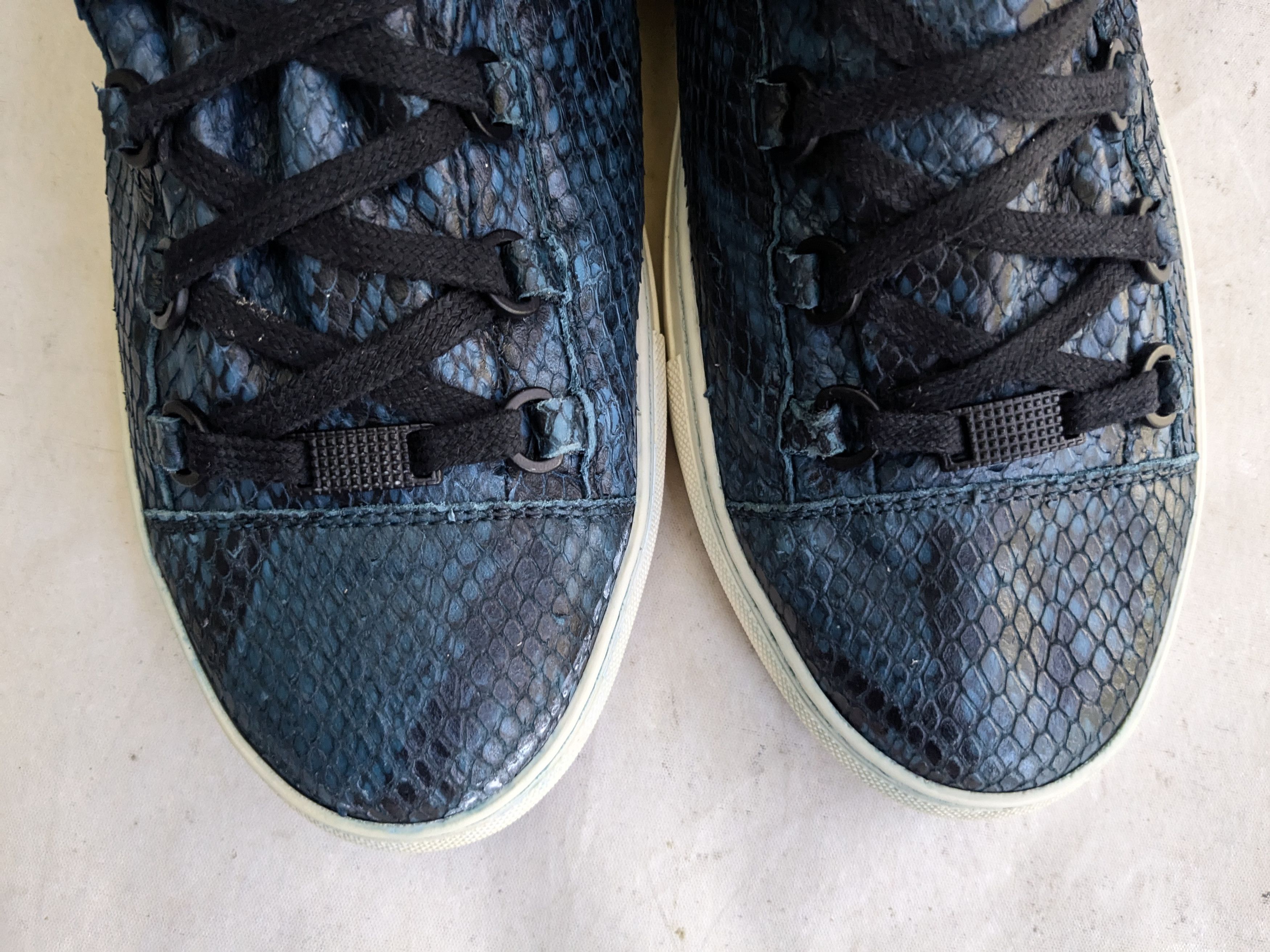Balenciaga Balenciaga Arena Blue 12 High Tops Leather Snakeskin Size US 12 / EU 45 - 6 Thumbnail
