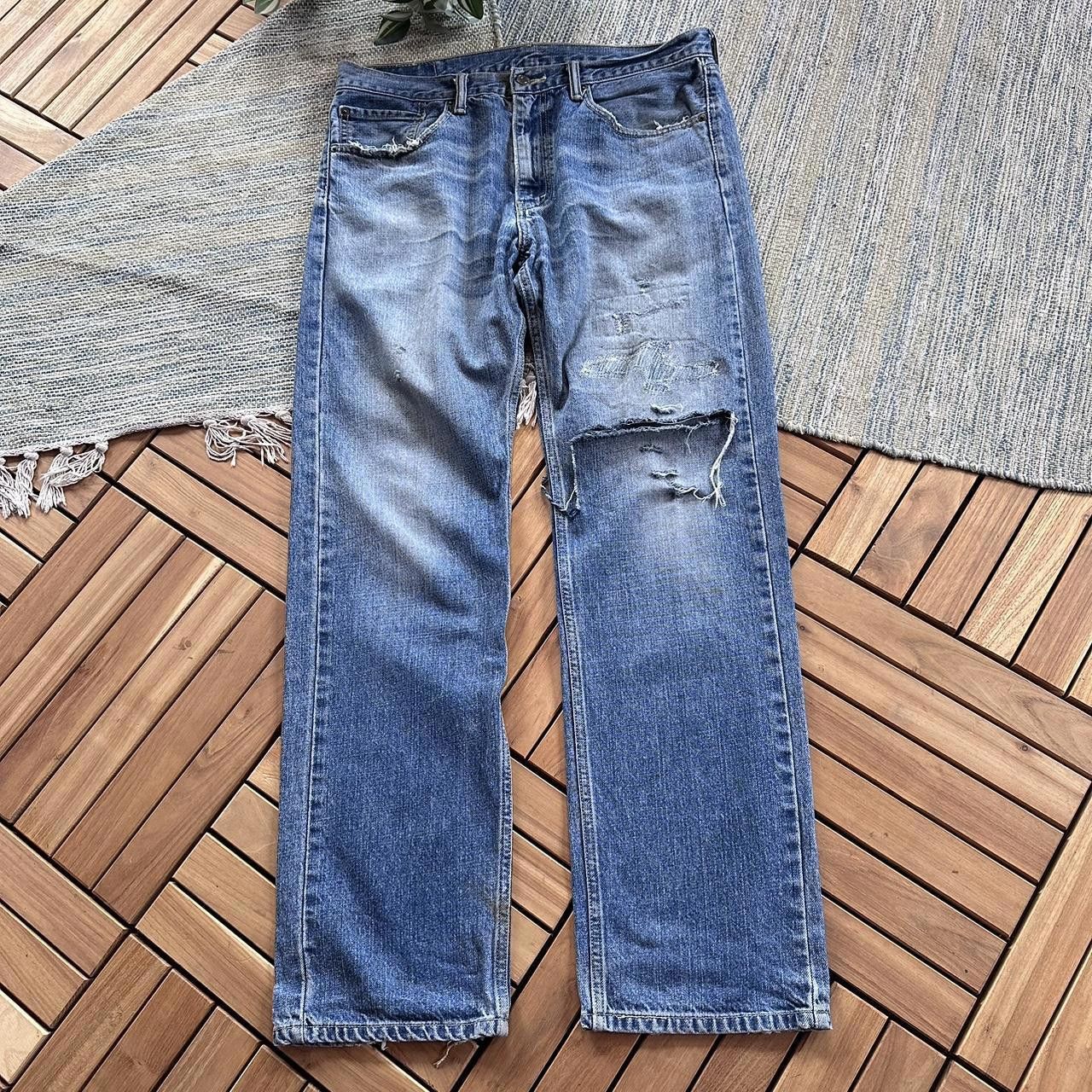 Levi's Vintage Y2K Levis 505 Distressed Denim Pants Trousers Size US 34 / EU 50 - 1 Thumbnail
