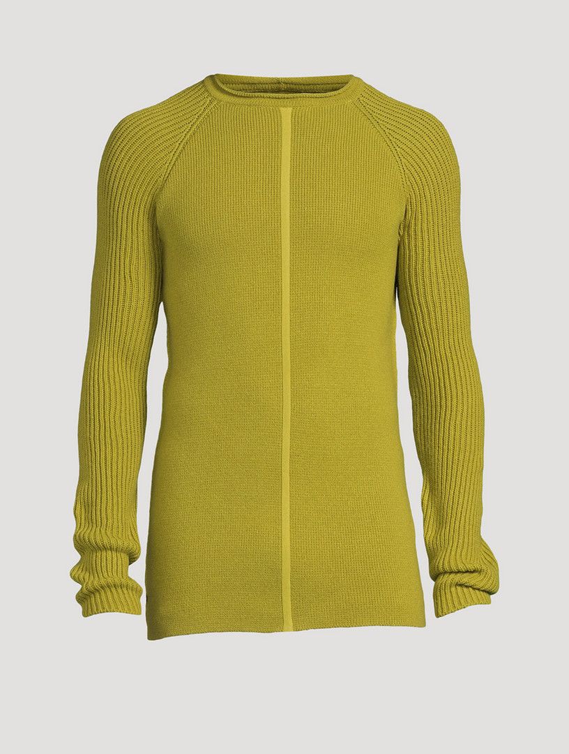 Rick Owens o1y0325 Cashmere Blend Crewneck Sweater in Acid Green Size US S / EU 44-46 / 1 - 1 Thumbnail
