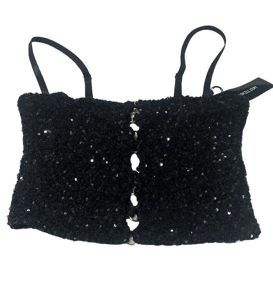 Designer Sequin Sunlit Reflection Tube Top Dolls Kill Rave Bustier Size M / US 6-8 / IT 42-44 - 1 Thumbnail