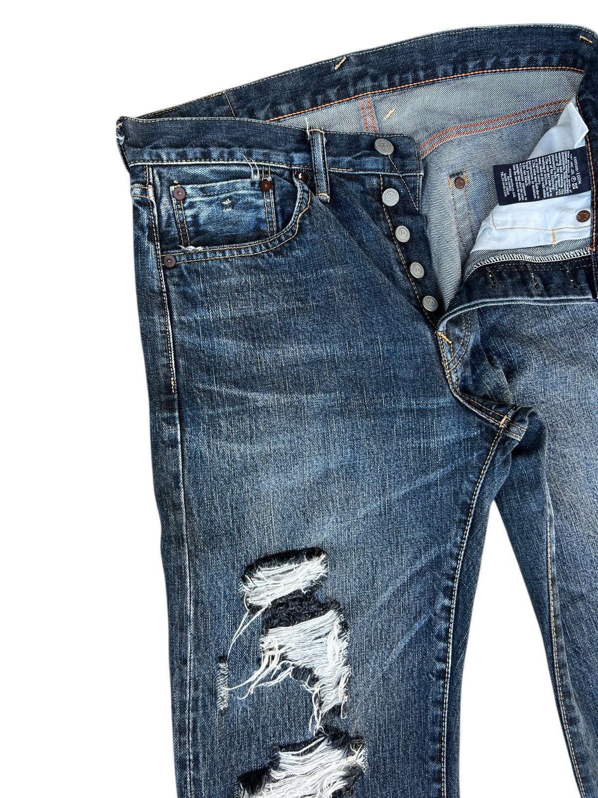 45rpm Vintage 45rpm Distressed Fade Denim Selvedge Jeans Size US 30 / EU 46 - 6 Thumbnail