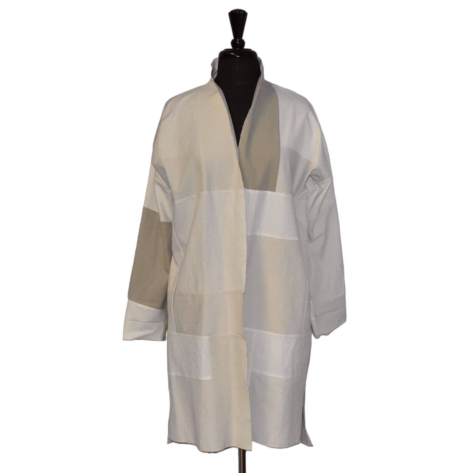 Eileen Fisher NWT EILEEN FISHER Resewn Cotton Blend Kimono Coat Sz XS $278 Size XS / US 0-2 / IT 36-38 - 2 Thumbnail
