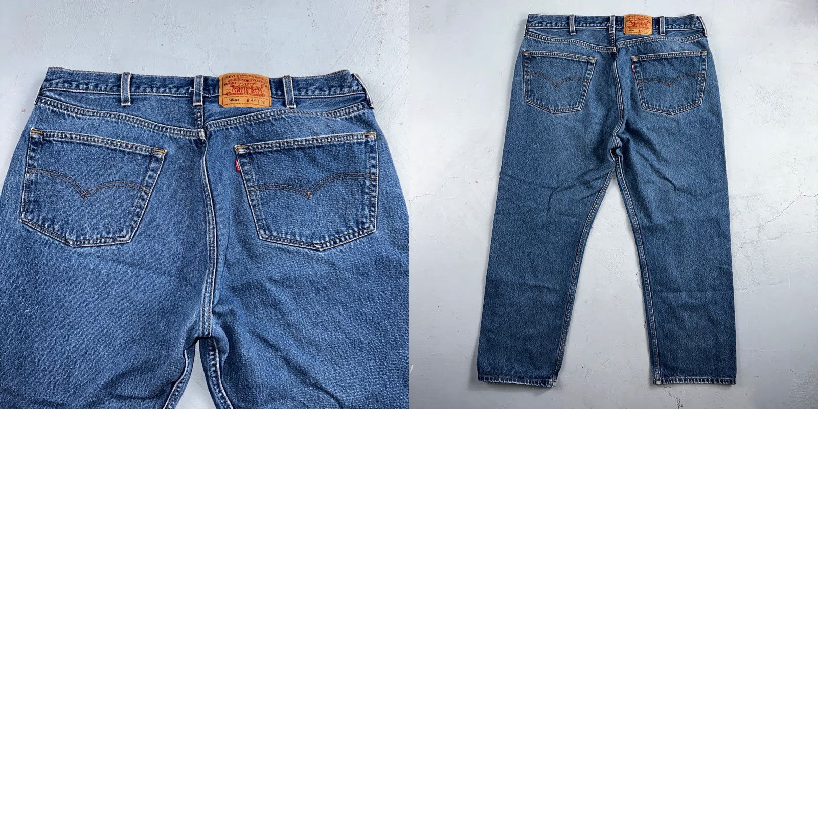 Levi's VINTAGE Levi's 501 Jeans Straight Mens 42x32 Blue Medium Wash 90s USA XX Regular Rise Mid 10-12in Denim Cotton WW Size US 42 / EU 58 - 10 Thumbnail