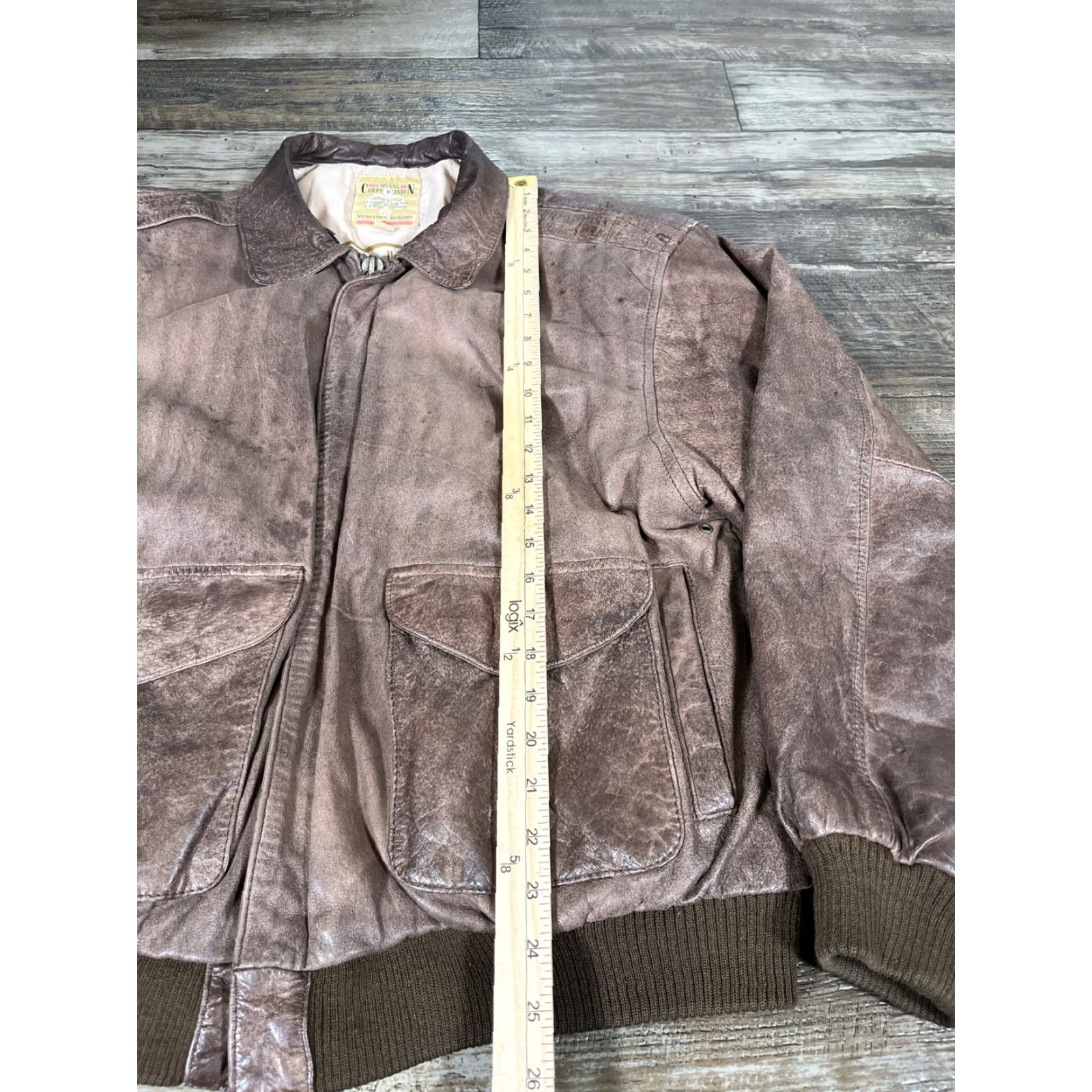 Vintage VINTAGE L'Officiel Leather Jacket Mens M Brown Bomber Jacket Paris Flight Aviator Corps D’Avion De Paris Brown Mens M Size US M / EU 48-50 / 2 - 2 Thumbnail