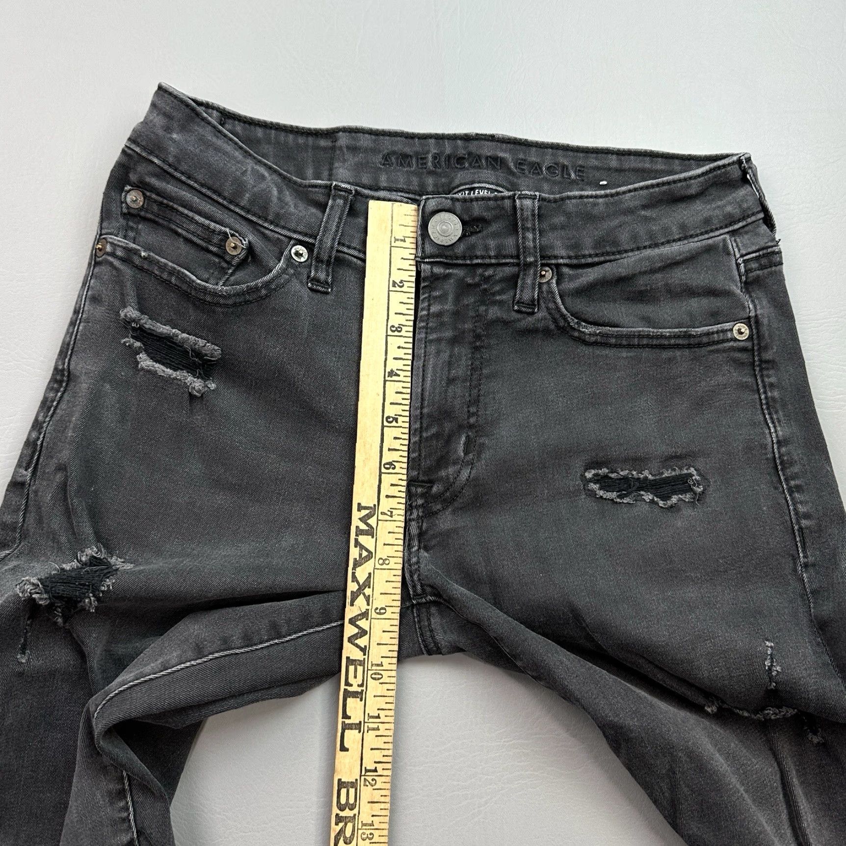 American Eagle Outfitters VINTAGE American Eagle Jeans Mens 28x32 Black Next Level Flex Slim Distressed Stretch Size US 28 / EU 44 - 5 Thumbnail