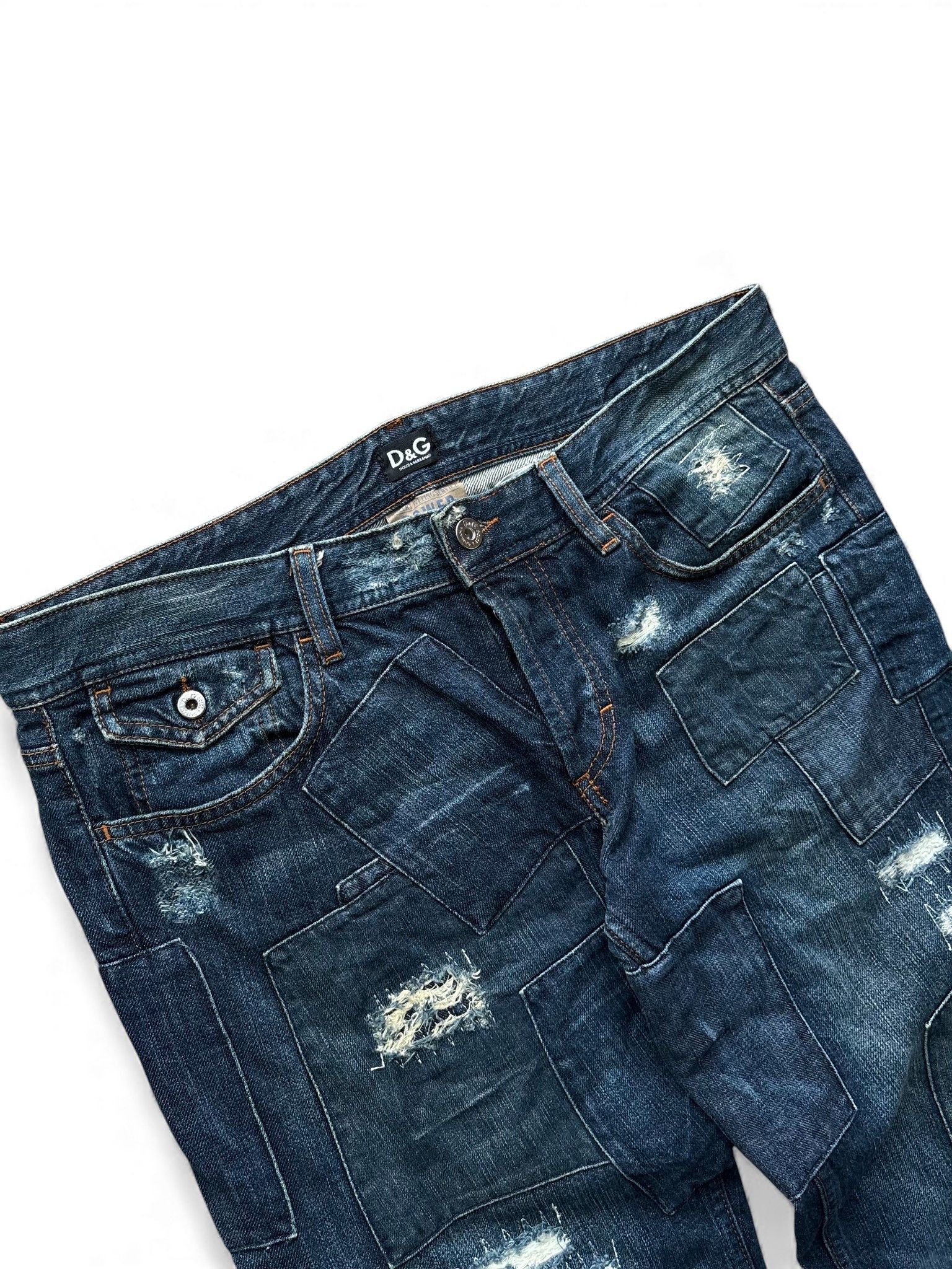 Dolce & Gabbana D&G Dolce Gabbana Patchwork Jeans distressed faded y2k Size US 33 - 3 Thumbnail