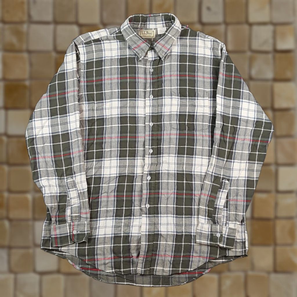 Vintage VINTAGE L.L. Bean Button-Up Shirt Plaid Flannel Men's Size L Collared Western USA Shirt Size US L / EU 52-54 / 3 - 1 Thumbnail
