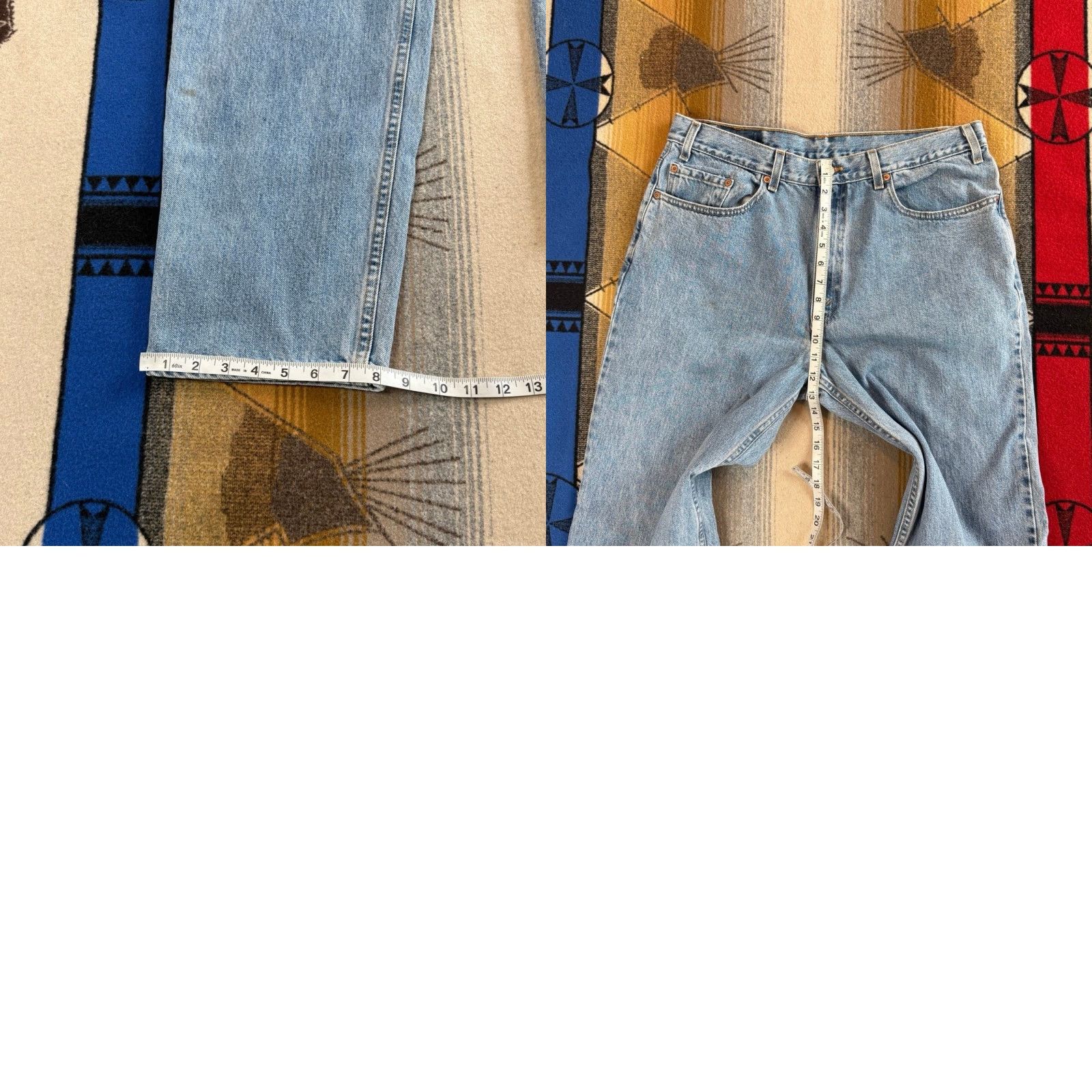 Levi's VINTAGE Levi’s 550 Denim Blue Jeans Relaxed Fit 36x33 Men USA 90s Straight Size US 36 / EU 52 - 8 Thumbnail