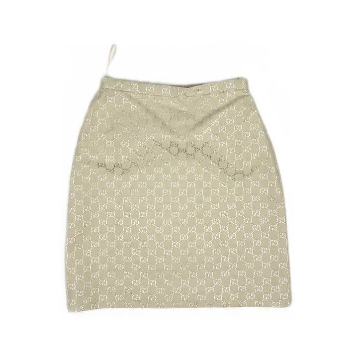Gucci Gucci Gucci FW21 GG Mini Satin Skirt in Yellow -2506 Size US 38 / EU 54 - 2 Thumbnail