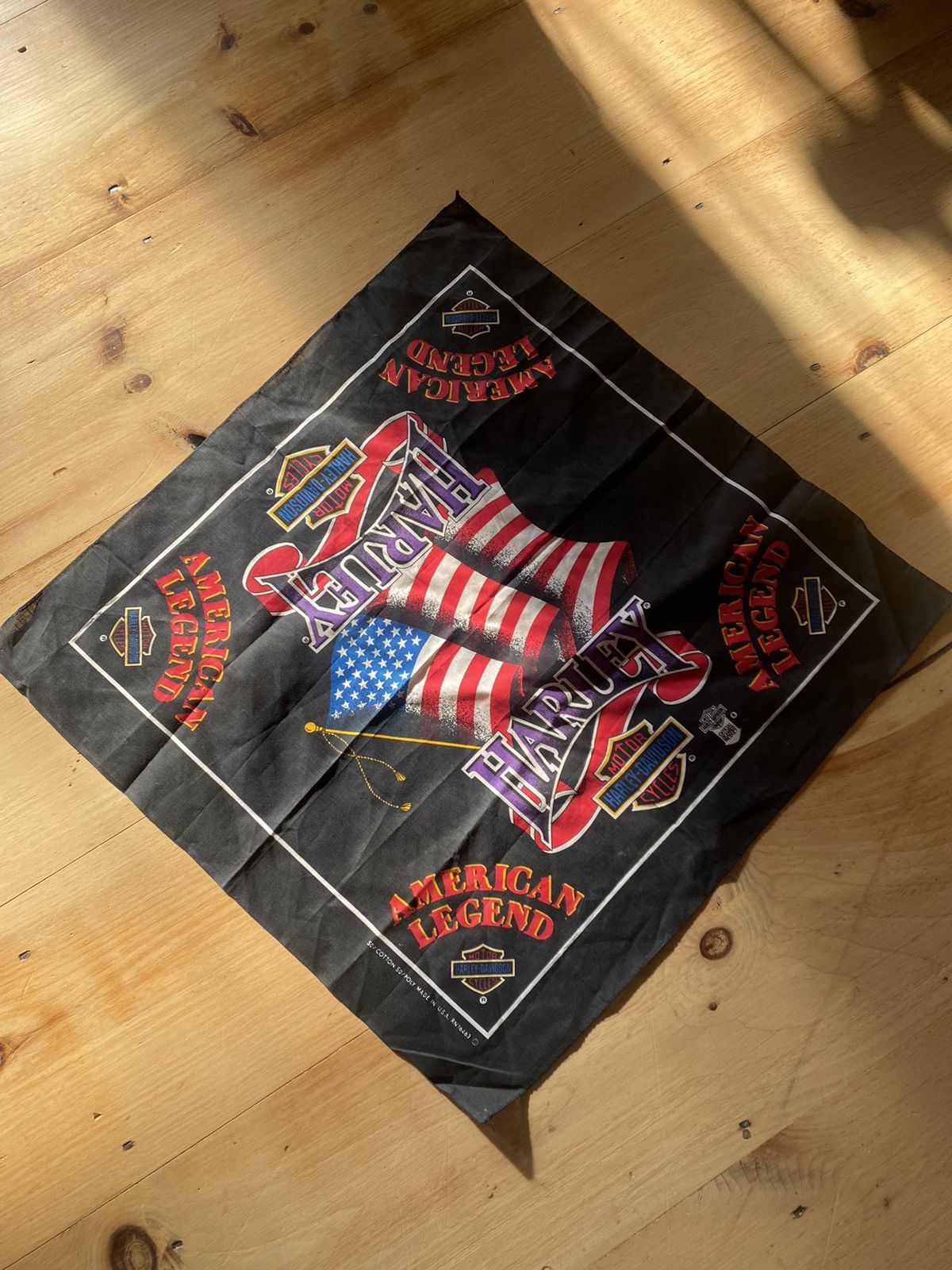 Harley Davidson × Vintage Vintage 80s Harley bandana Size ONE SIZE - 1 Thumbnail