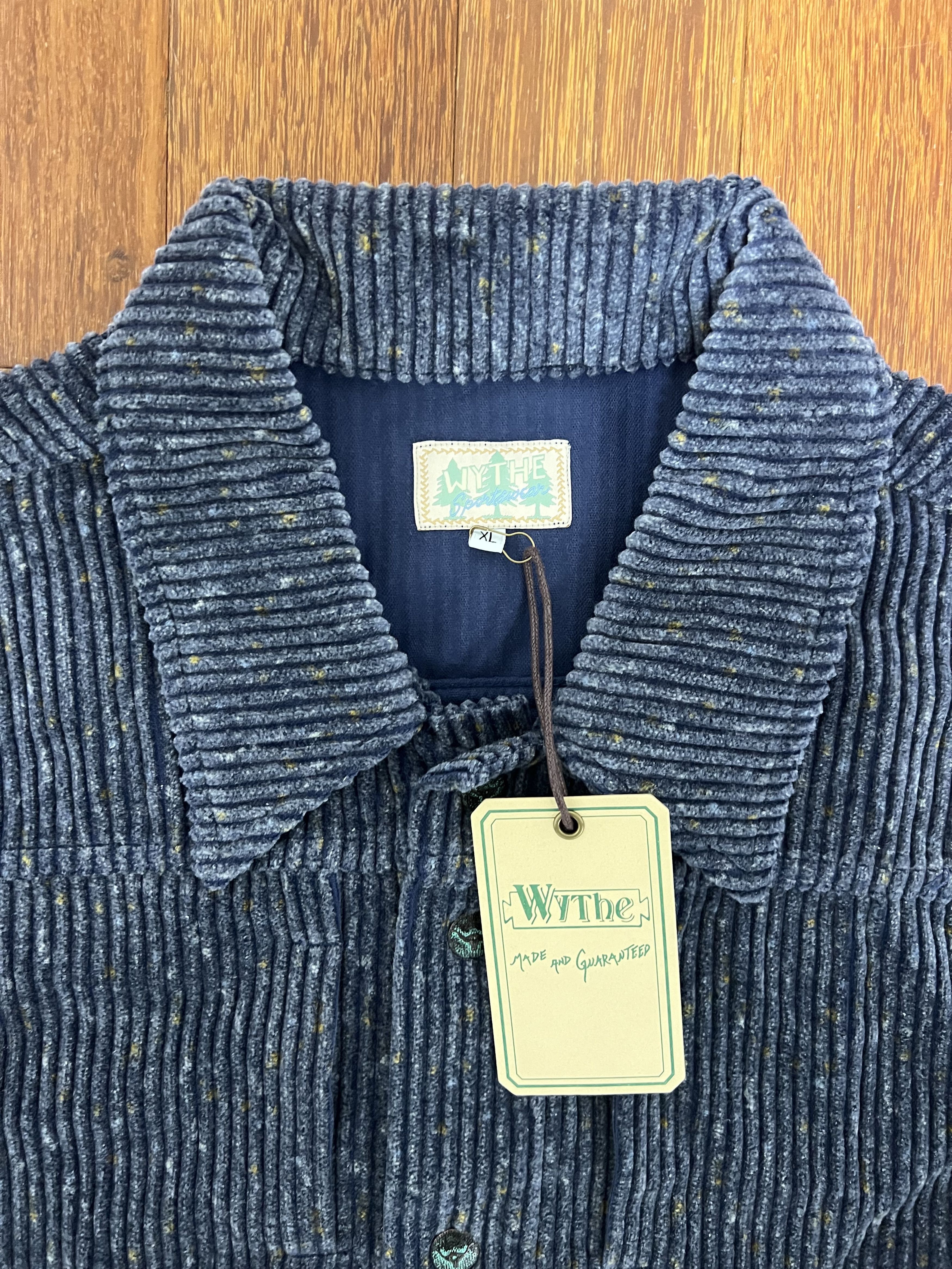 WYTHE 💚 Wythe Italian Donegal Corduroy Ranch Jacket Marine Blue Size US XL / EU 56 / 4 - 4 Thumbnail