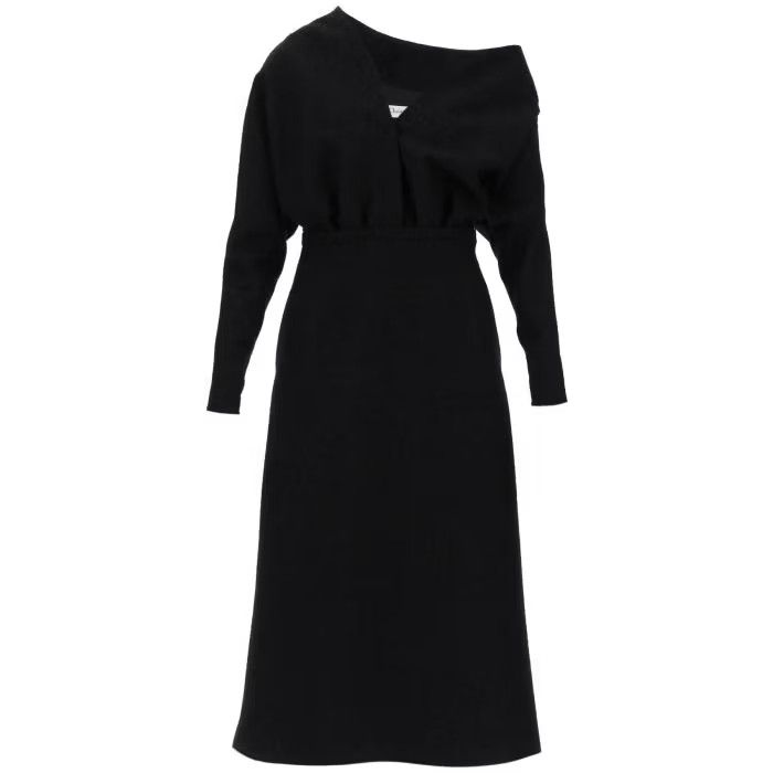 Image of Dior O1S22I1N0524 Midi Boucle Dress In Black, Women's (Size XS)